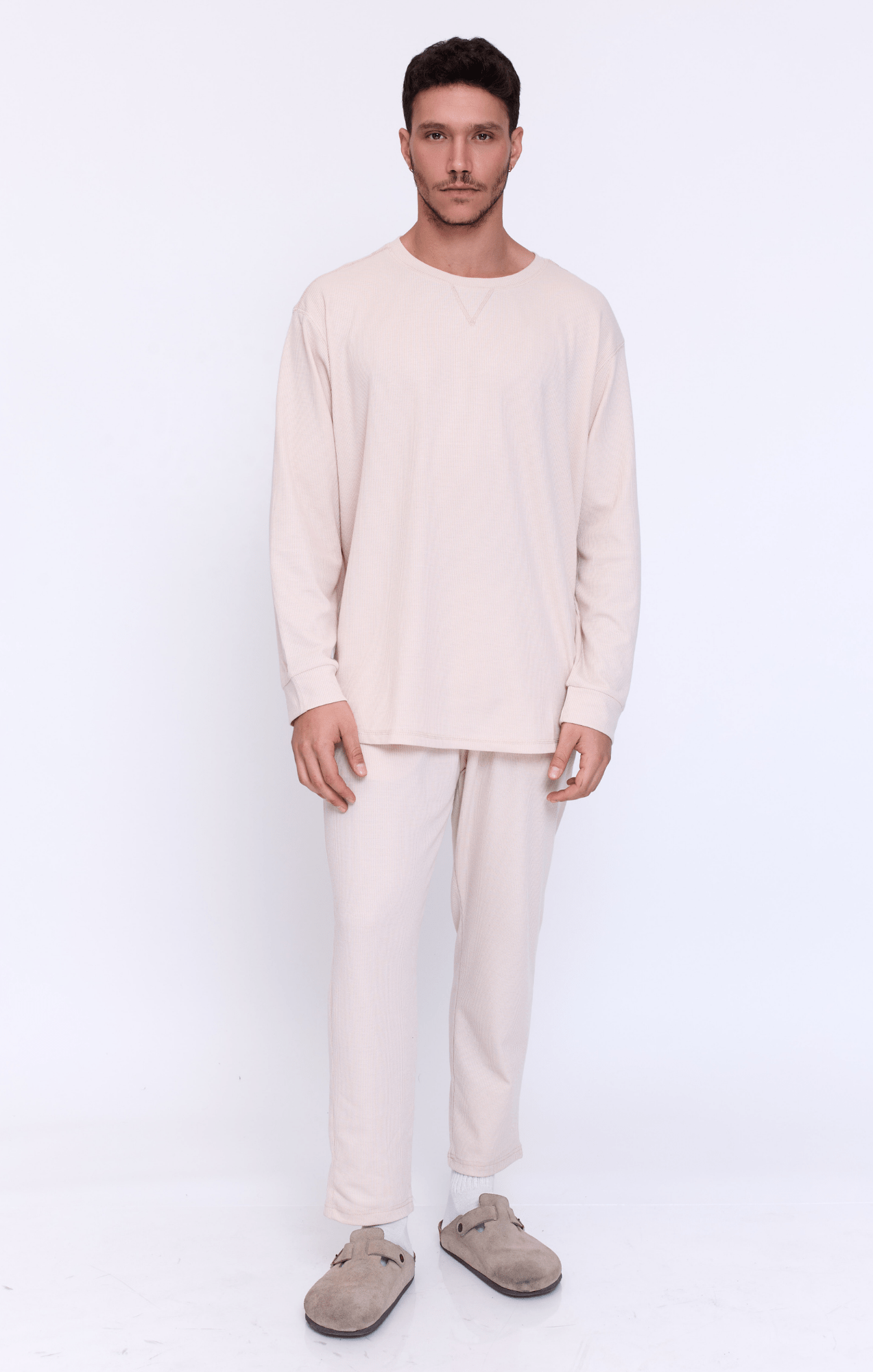 Cream - Waffle Long Shirt - GONSURFING