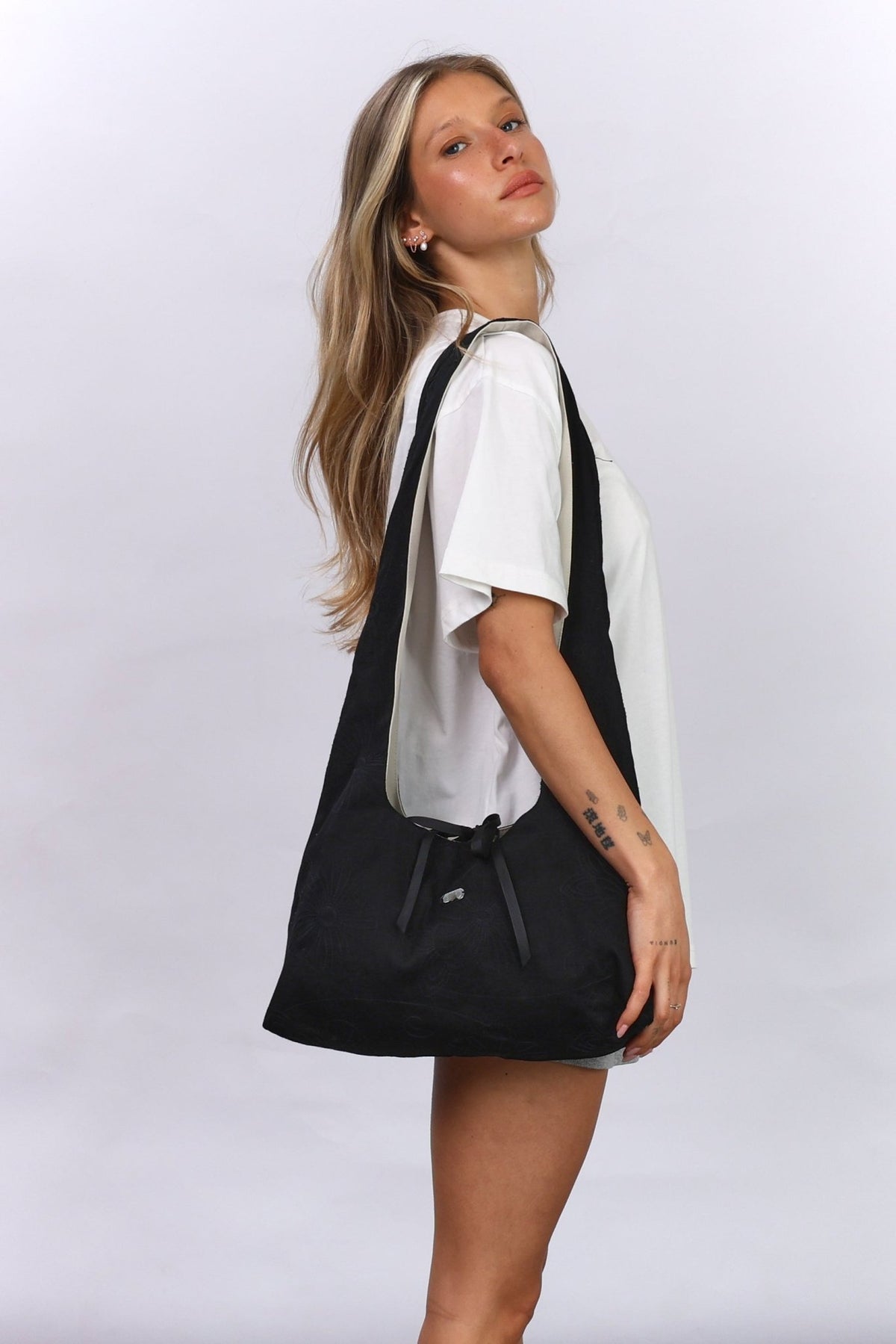 Crossbody bag - Black Floral \ Stone - GON