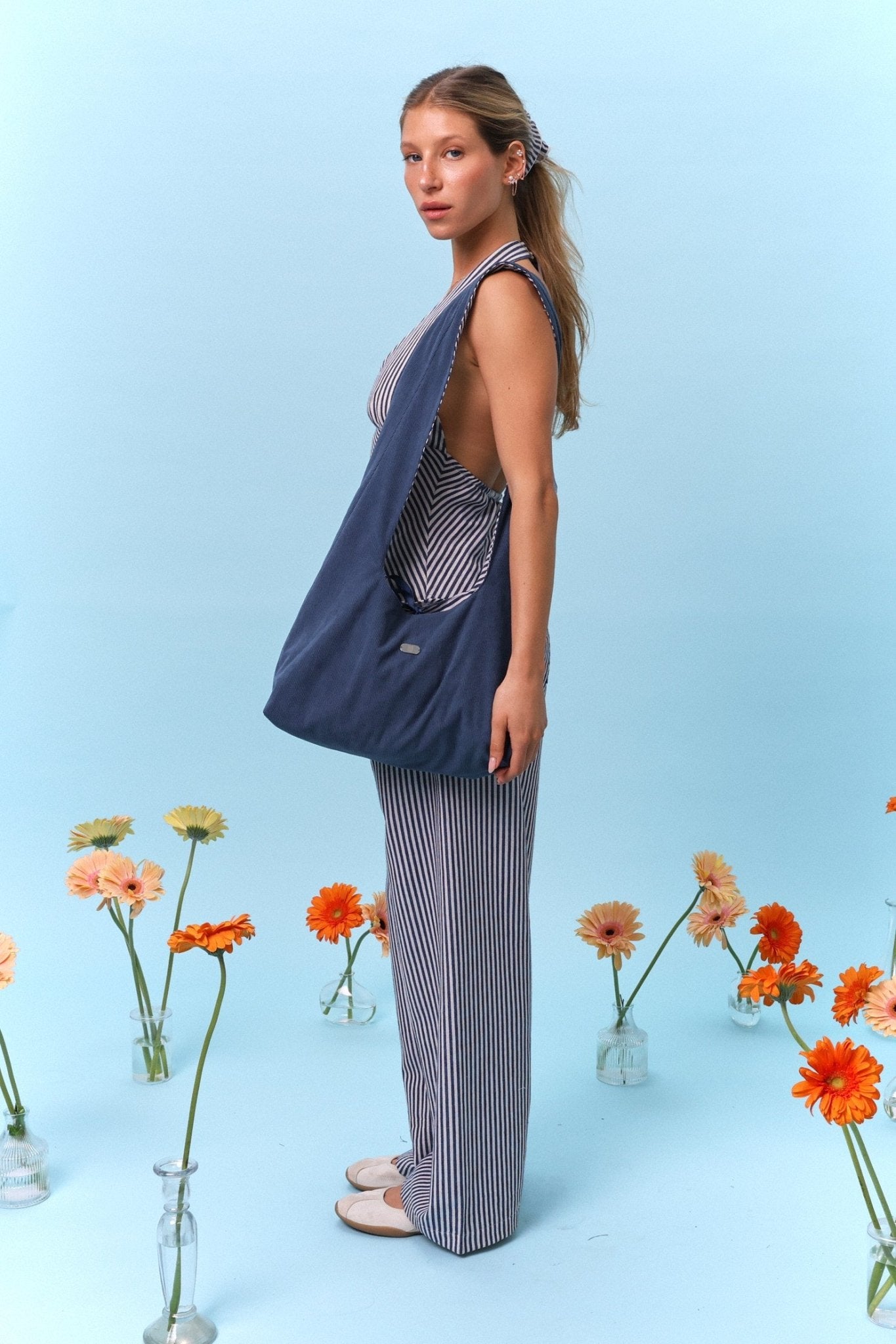 Crossbody bag - Blue / Blue Stripe - GON