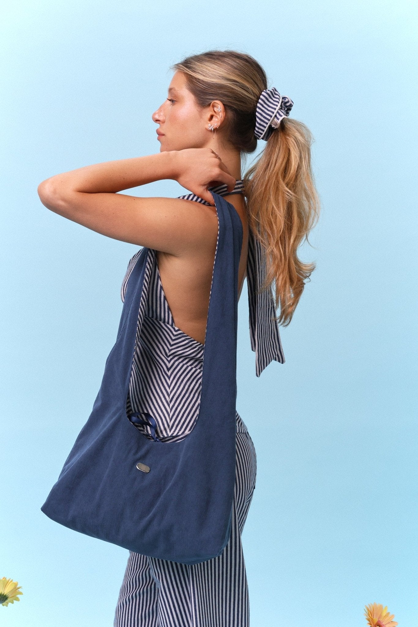 Crossbody bag - Blue / Blue Stripe - GON