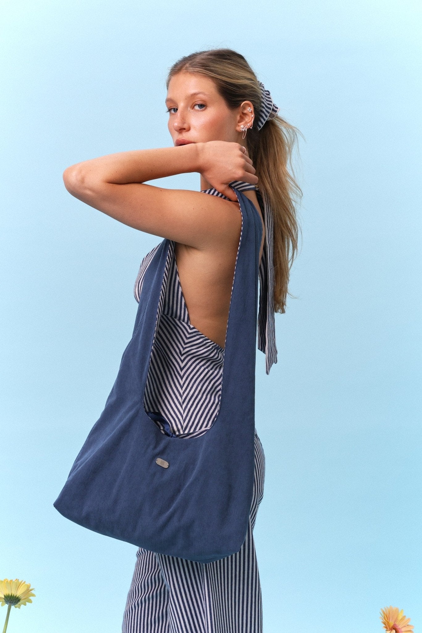 Crossbody bag - Blue / Blue Stripe - GON
