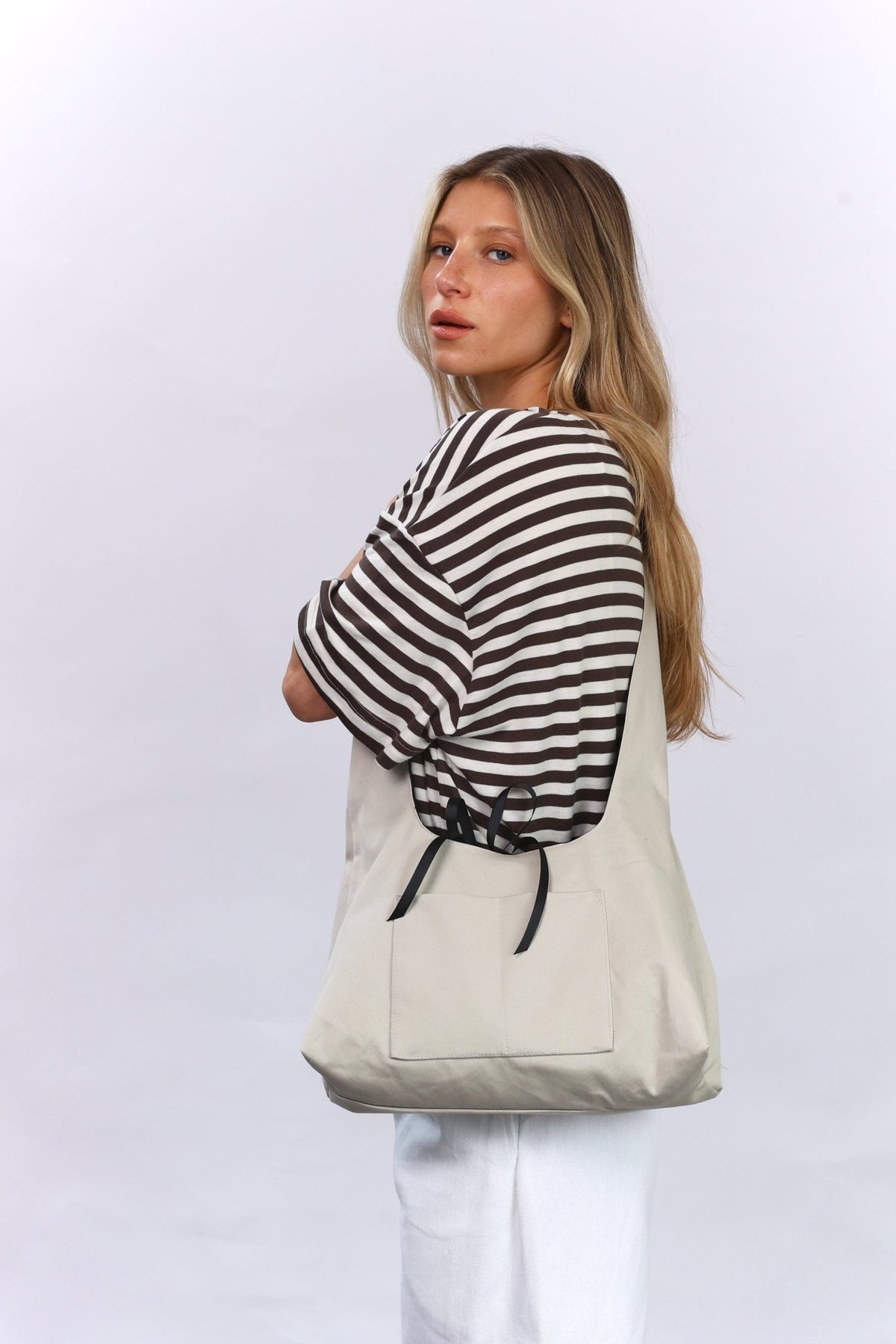 Crossbody bag - Stone / Black Floral - GON