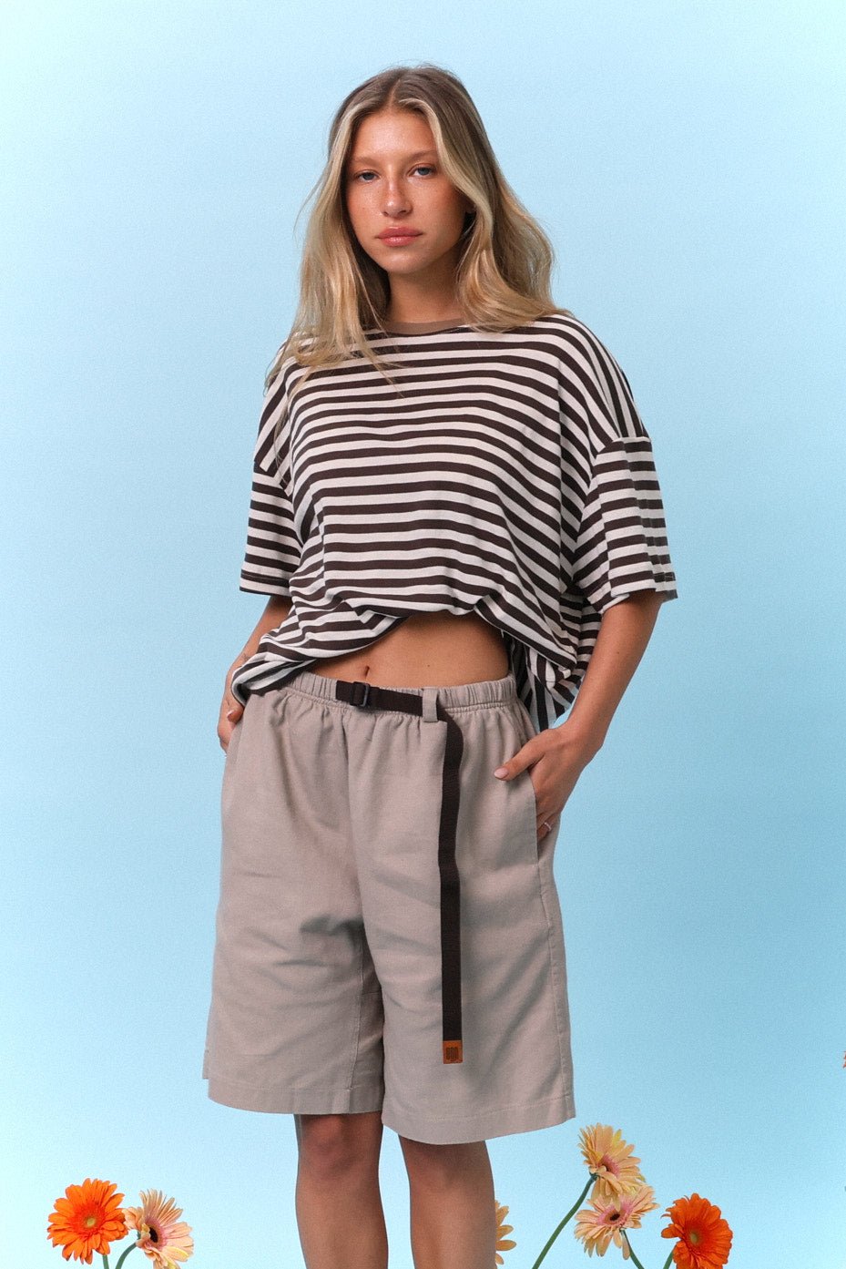 Drill Bermuda Shorts - Beige - GON