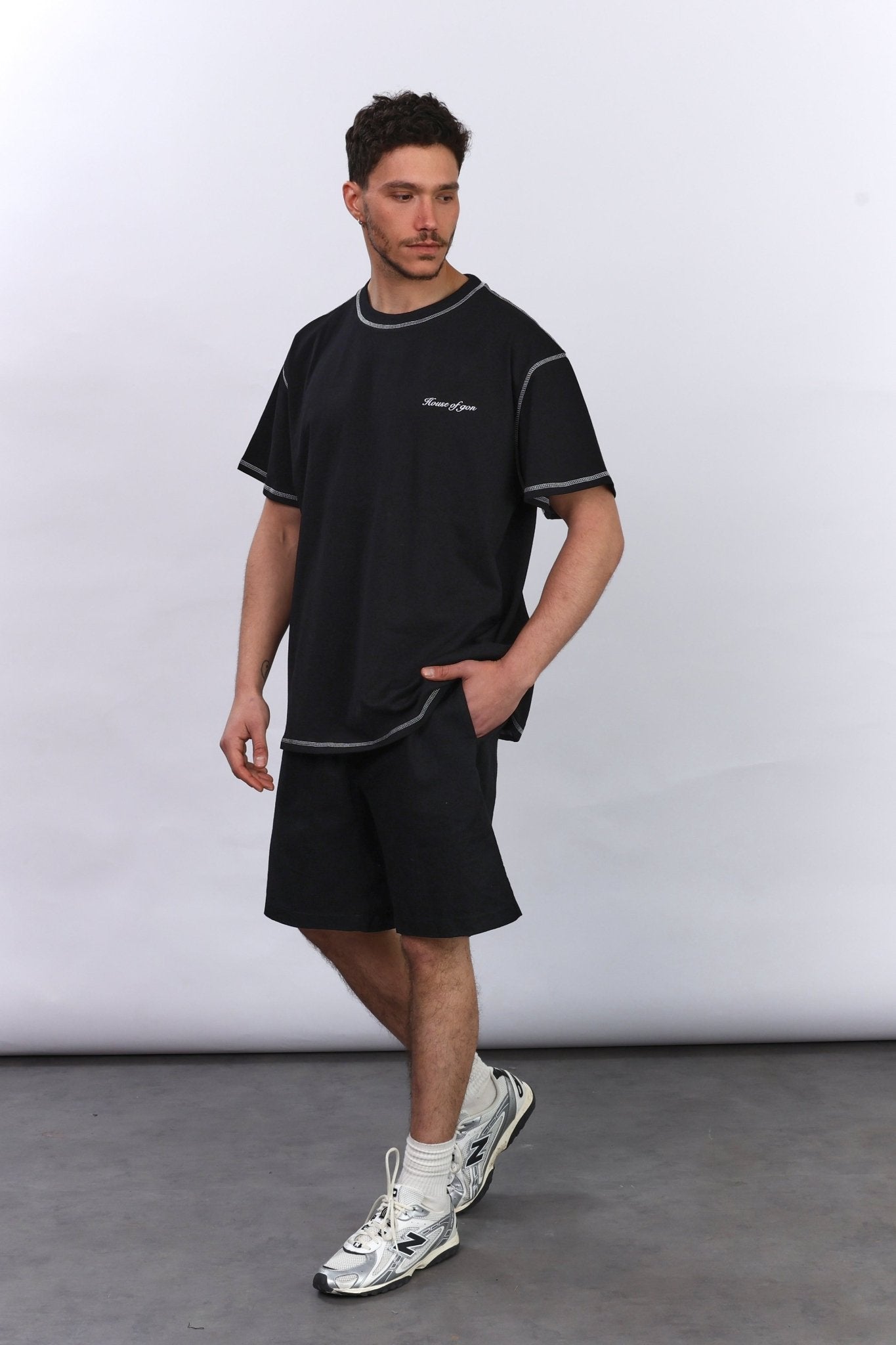 Drill Bermuda Shorts - Black - GON