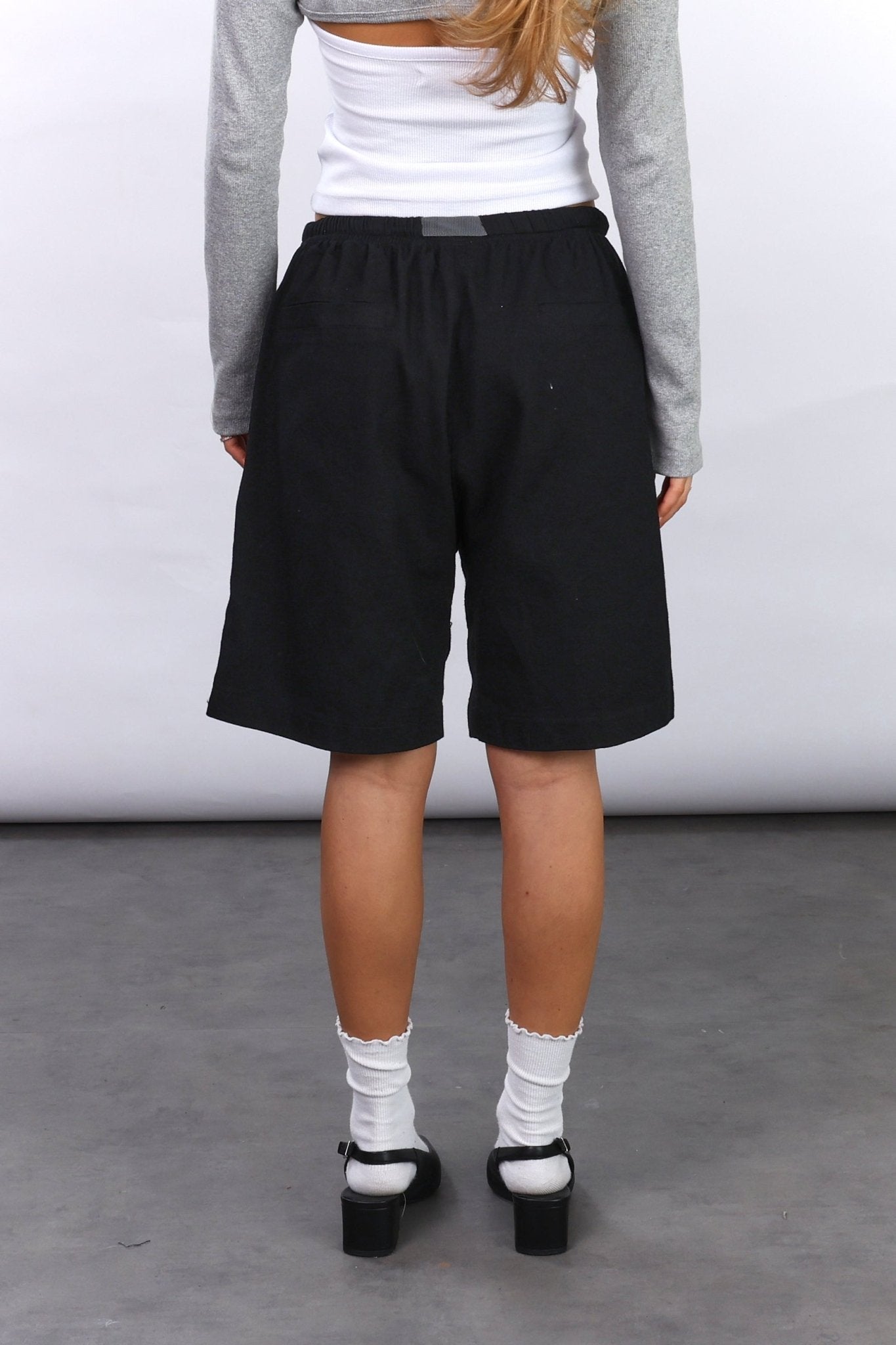 Drill Bermuda Shorts - Black - GON