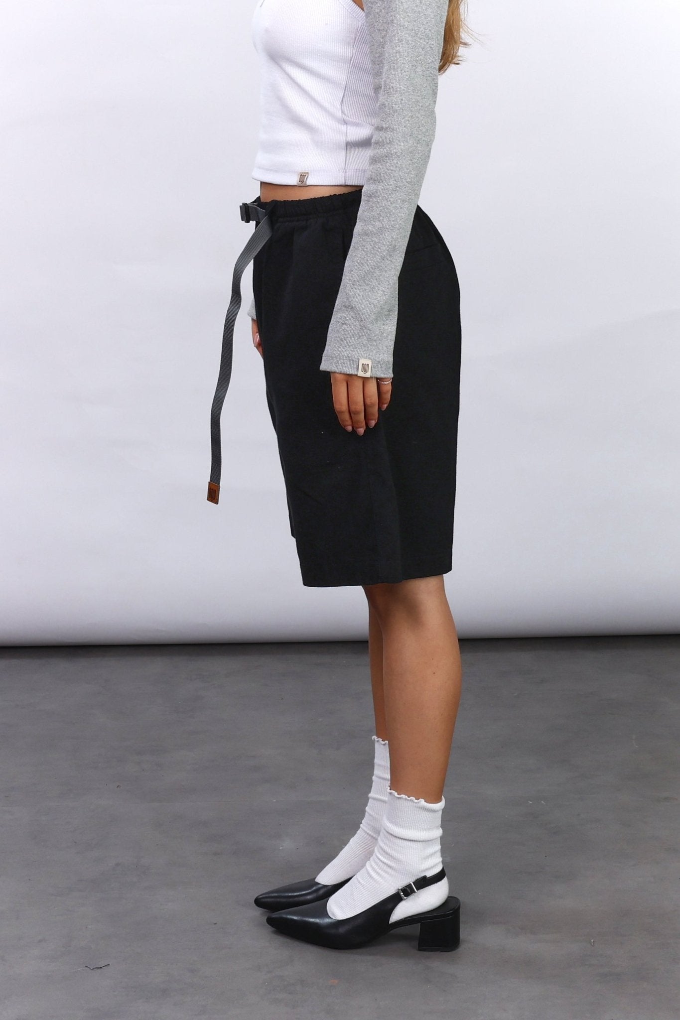 Drill Bermuda Shorts - Black - GON