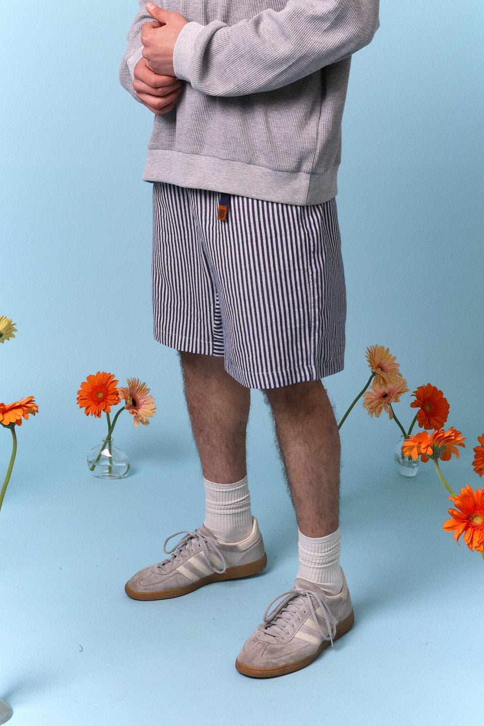 Drill Bermuda Shorts - Blue Stripe - GON