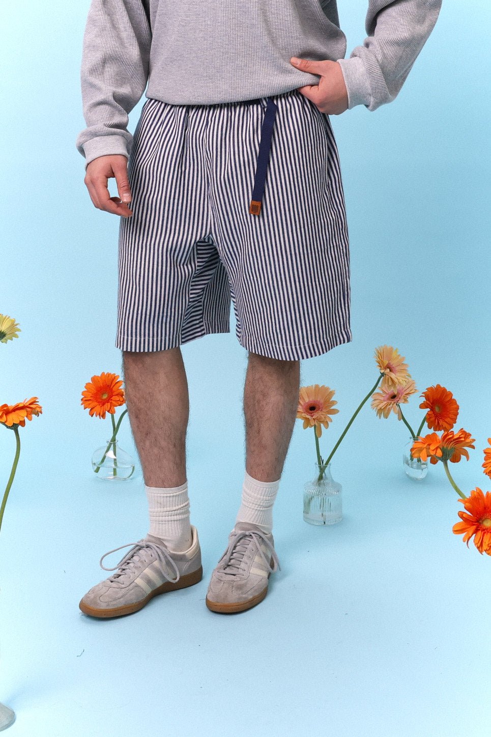 Drill Bermuda Shorts - Blue Stripe - GON