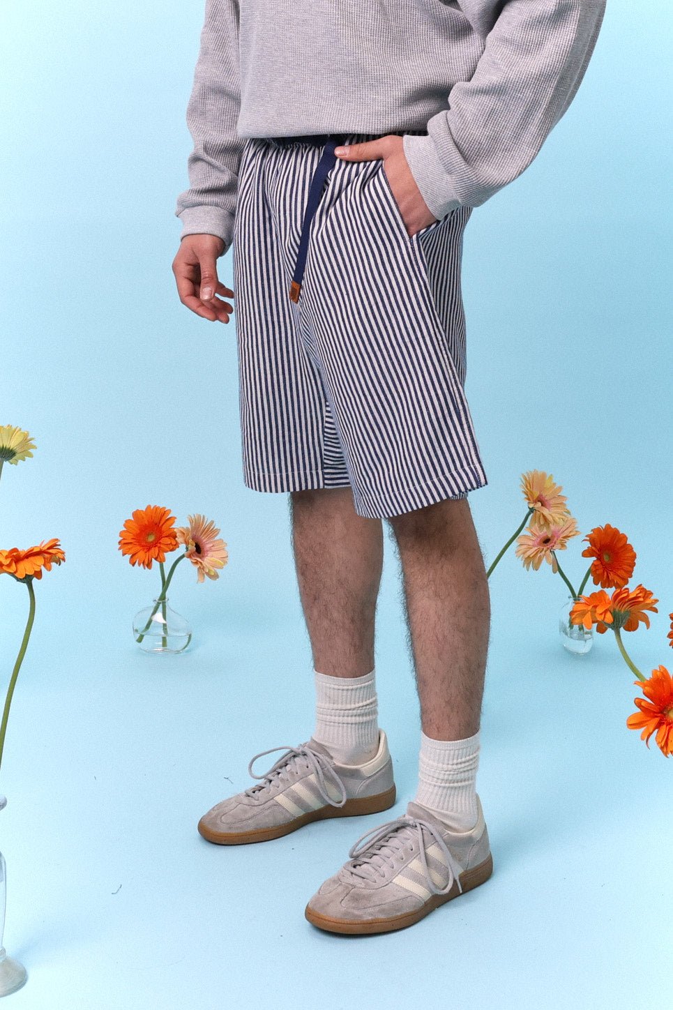 Drill Bermuda Shorts - Blue Stripe - GON