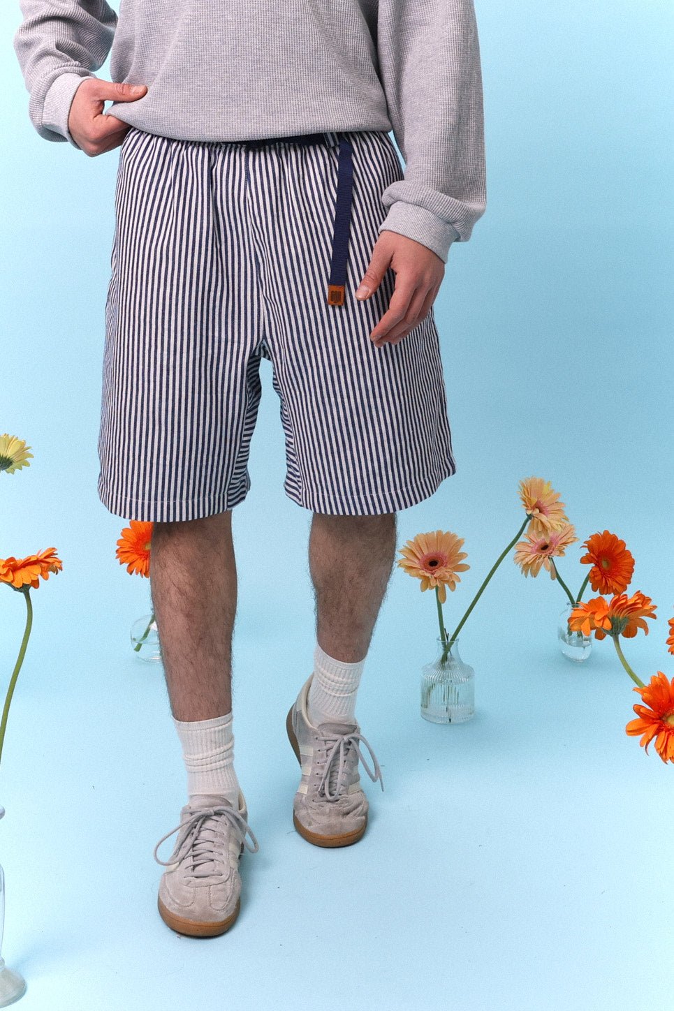Drill Bermuda Shorts - Blue Stripe - GON