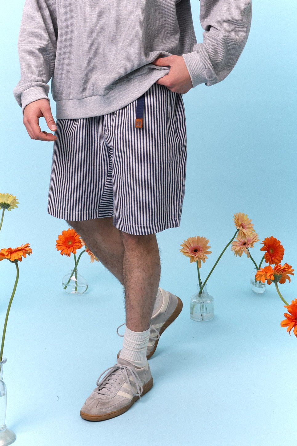 Drill Bermuda Shorts - Blue Stripe - GON