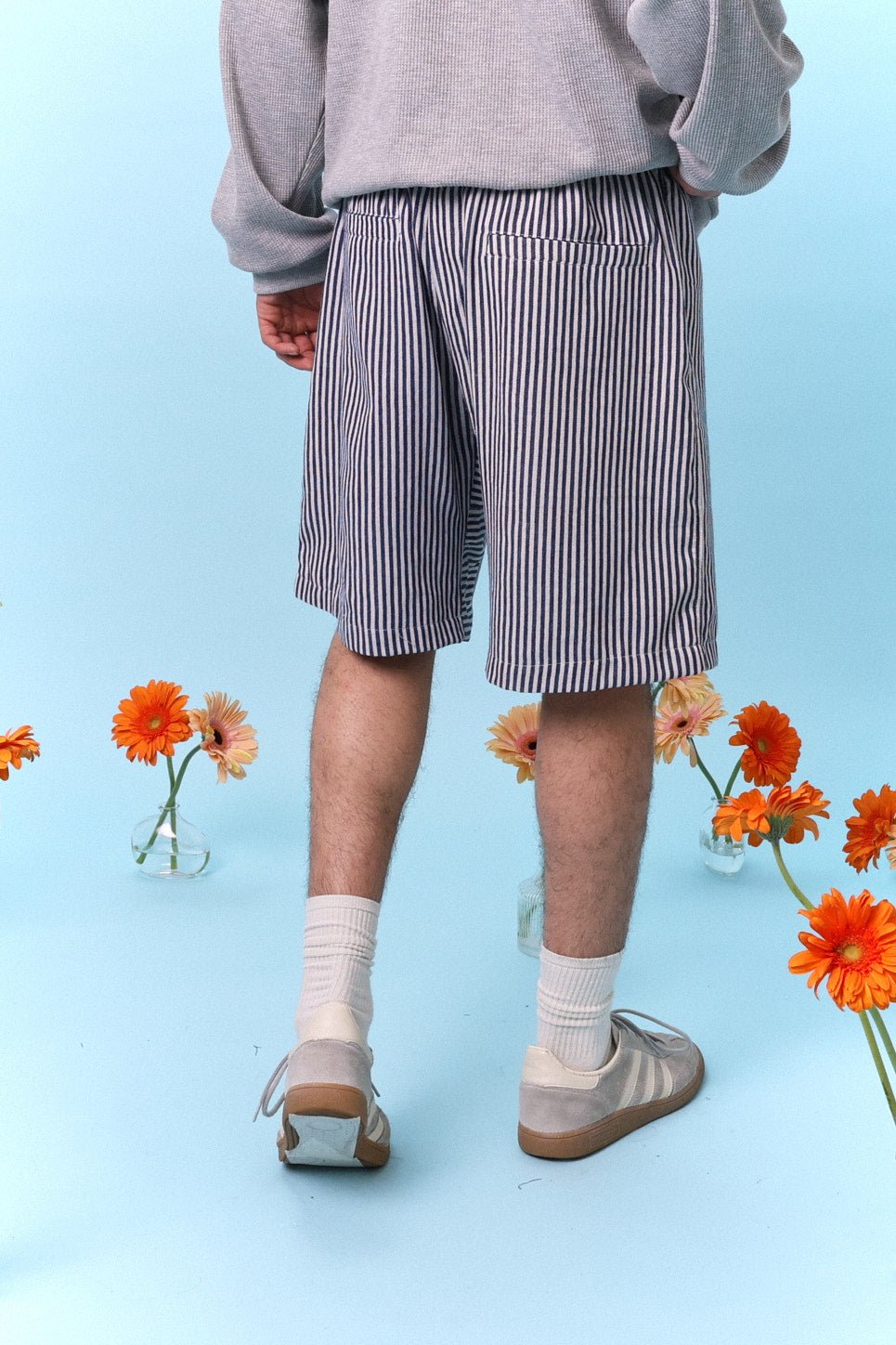 Drill Bermuda Shorts - Blue Stripe - GON