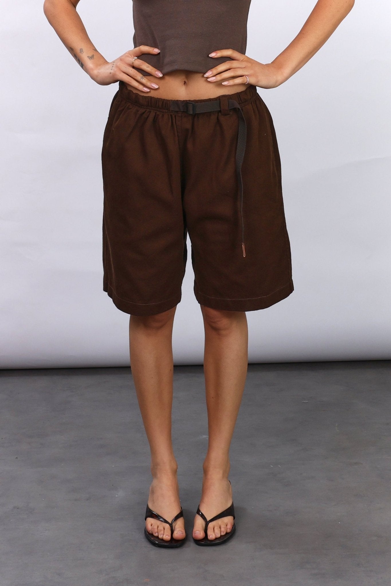 Drill Bermuda Shorts - Brown - GON