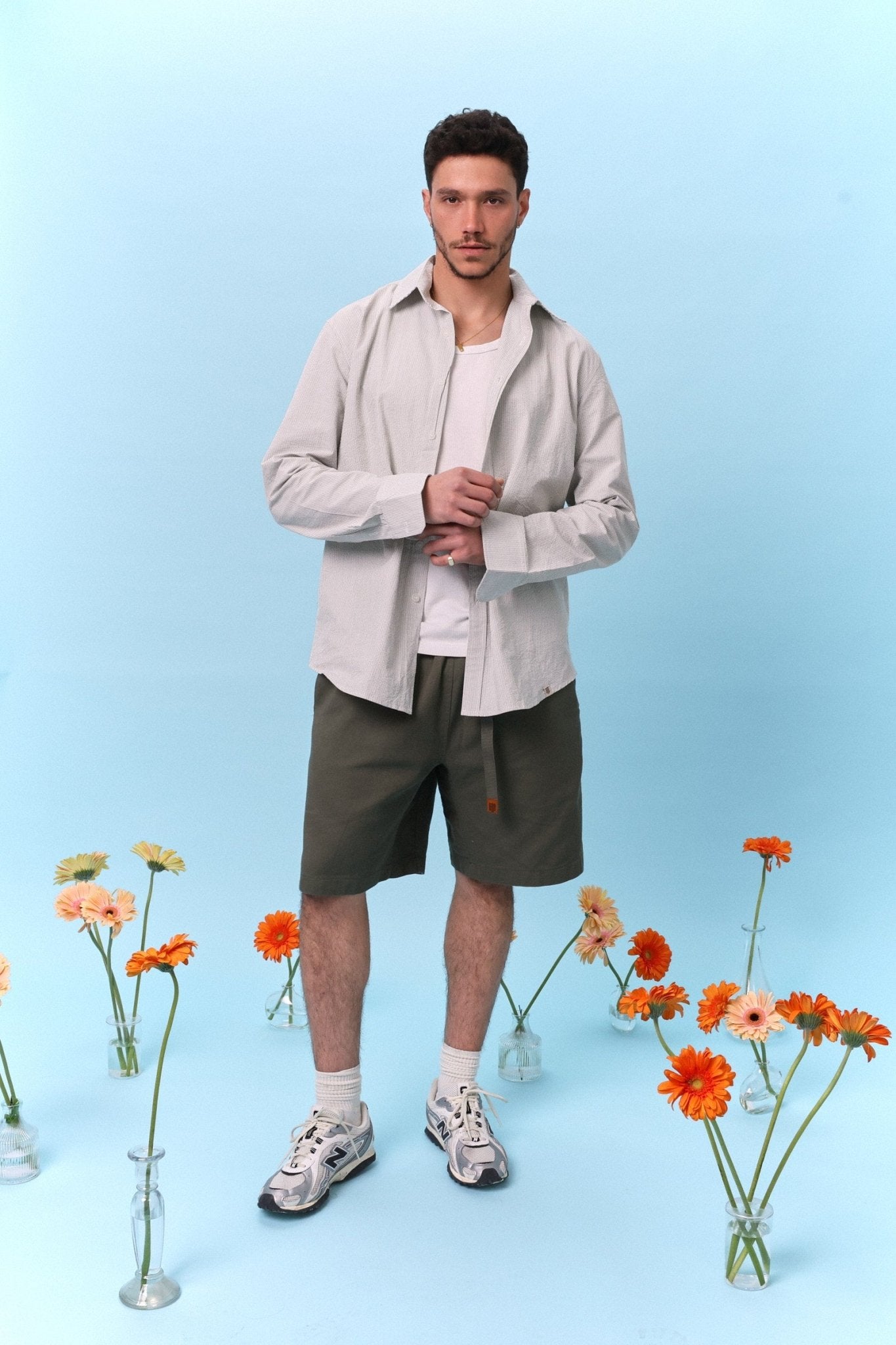 Drill Bermuda Shorts - Green - GON