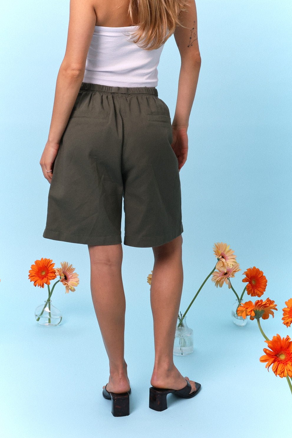 Drill Bermuda Shorts - Green - GON