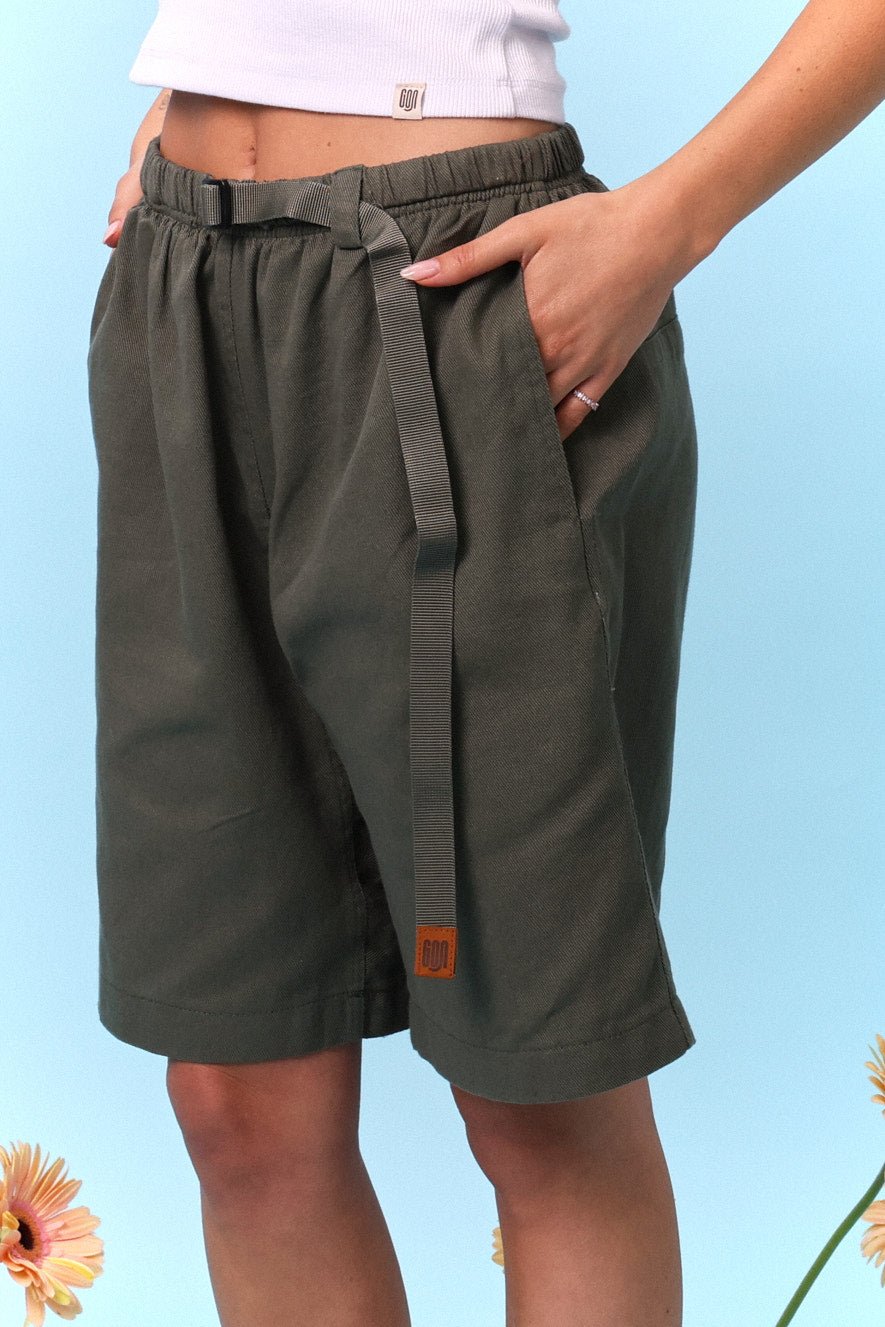 Drill Bermuda Shorts - Green - GON
