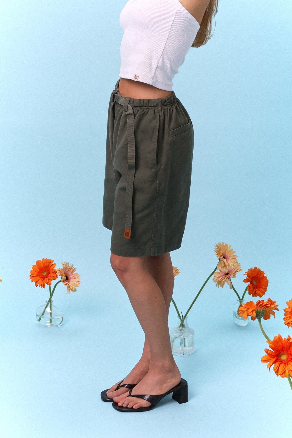 Drill Bermuda Shorts - Green - GON