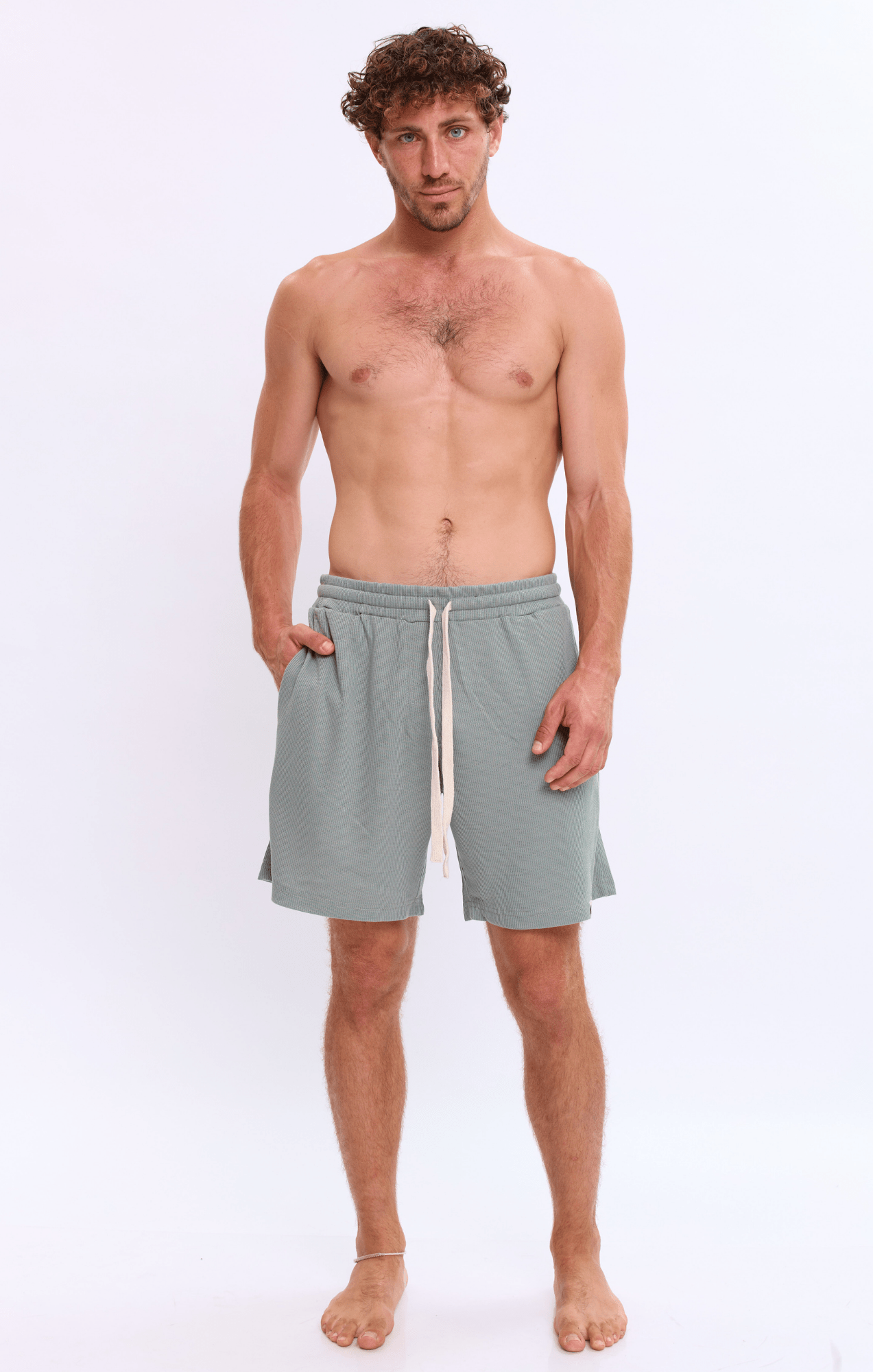 Gray Green - Waffle Shorts - GONSURFING