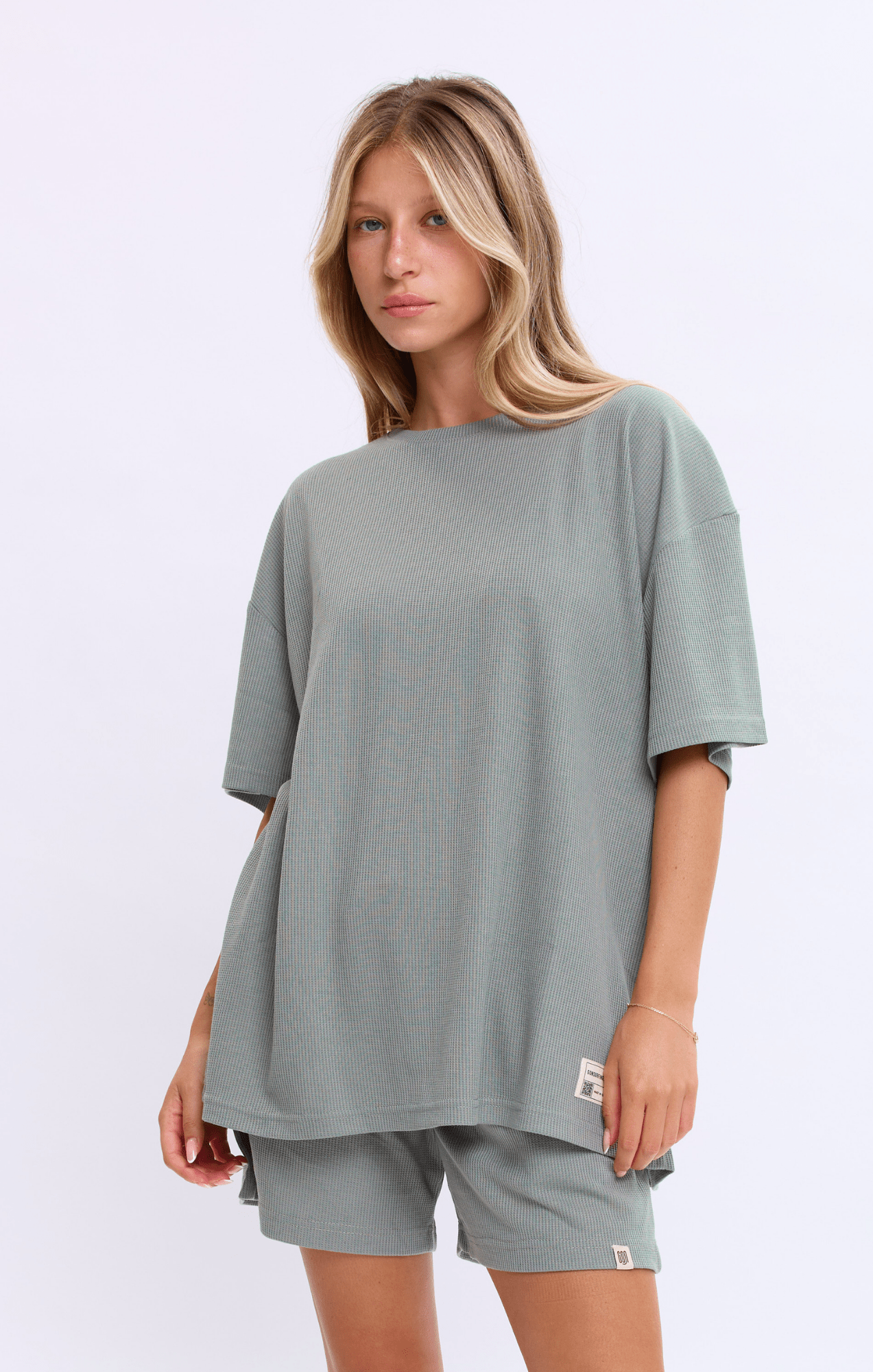 Gray Green - Waffle T-Shirt - GONSURFING