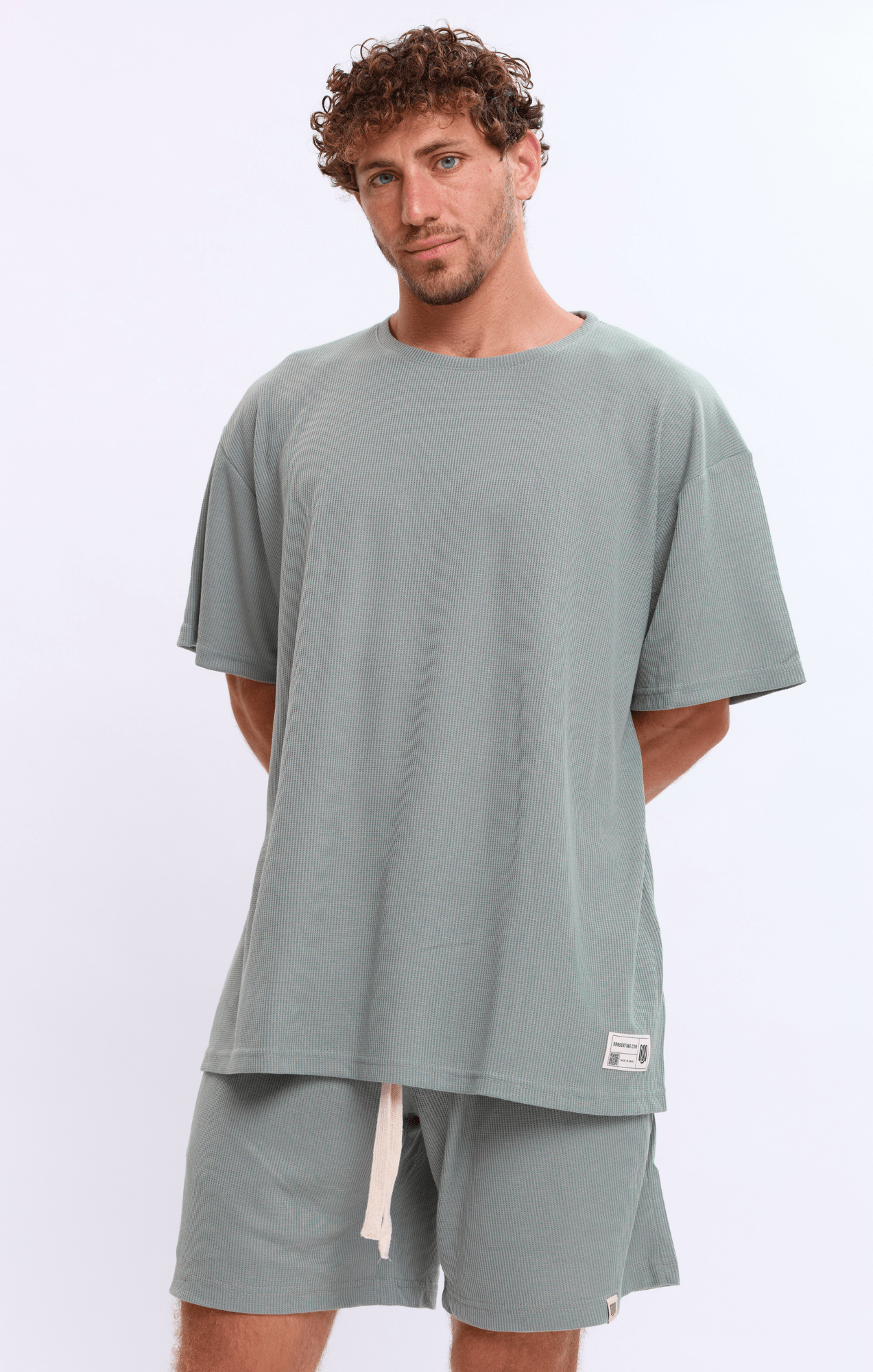 Gray Green - Waffle T-Shirt - GONSURFING