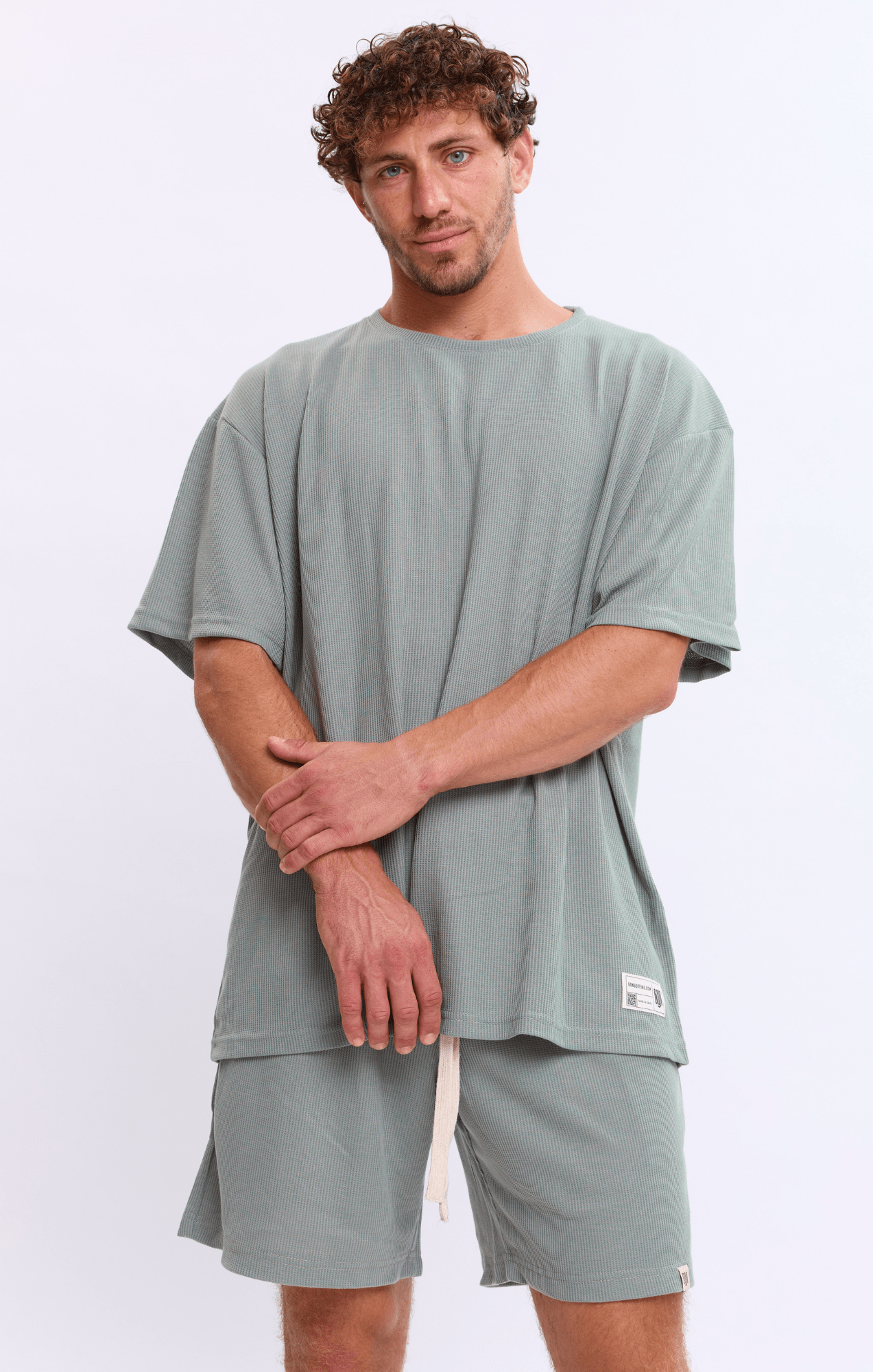 Gray Green - Waffle T-Shirt - GONSURFING