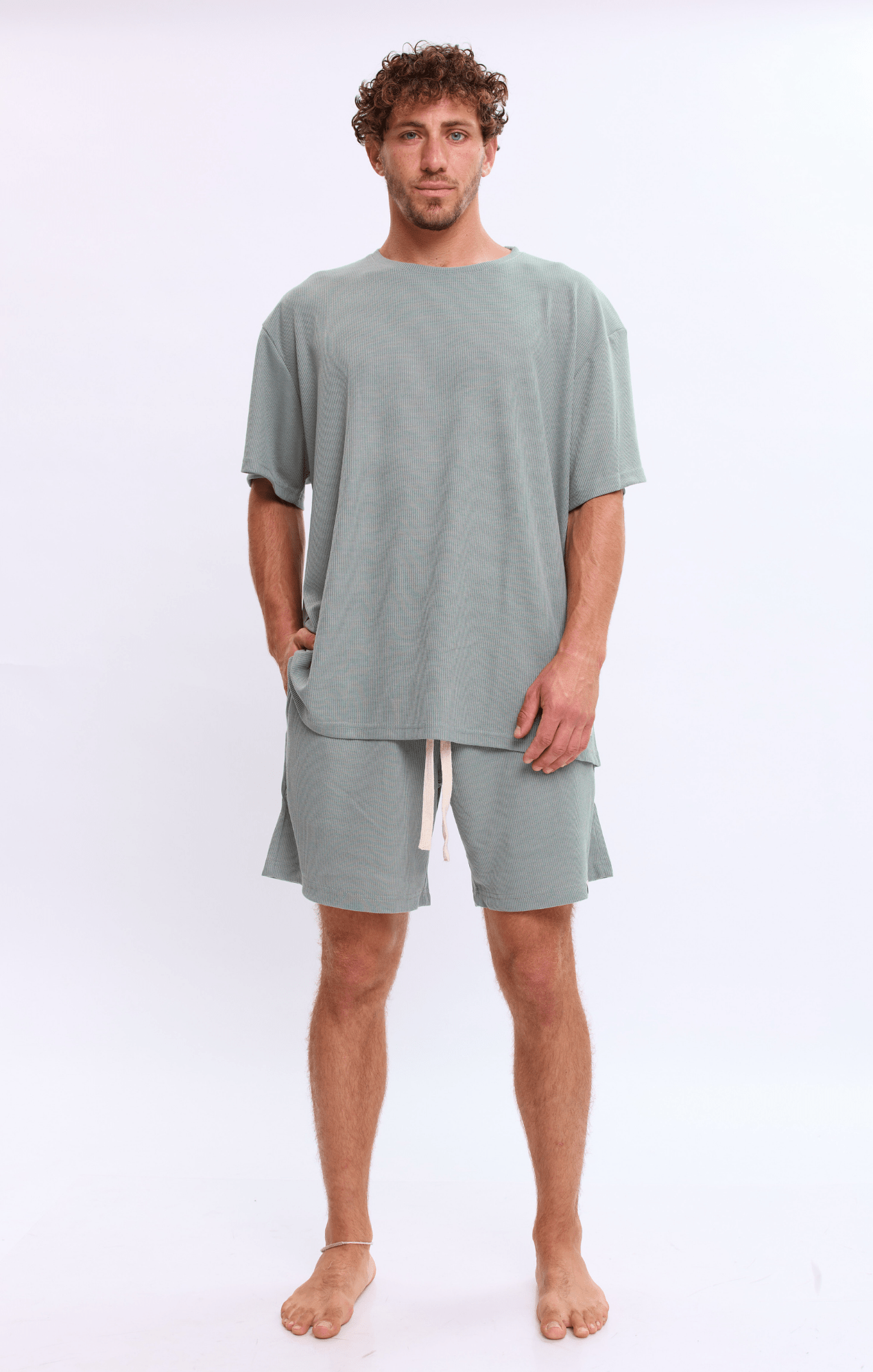 Gray Green - Waffle T-Shirt - GONSURFING