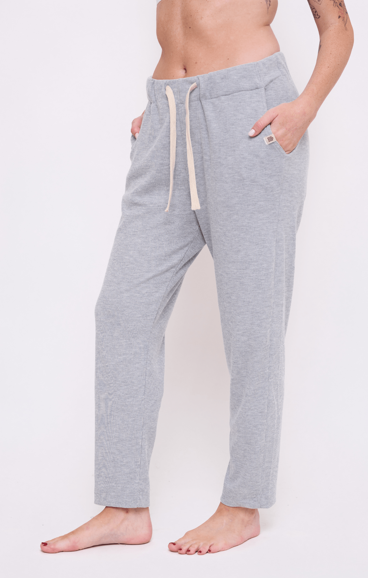 Gray - Waffle Unisex Long Pants - GONSURFING