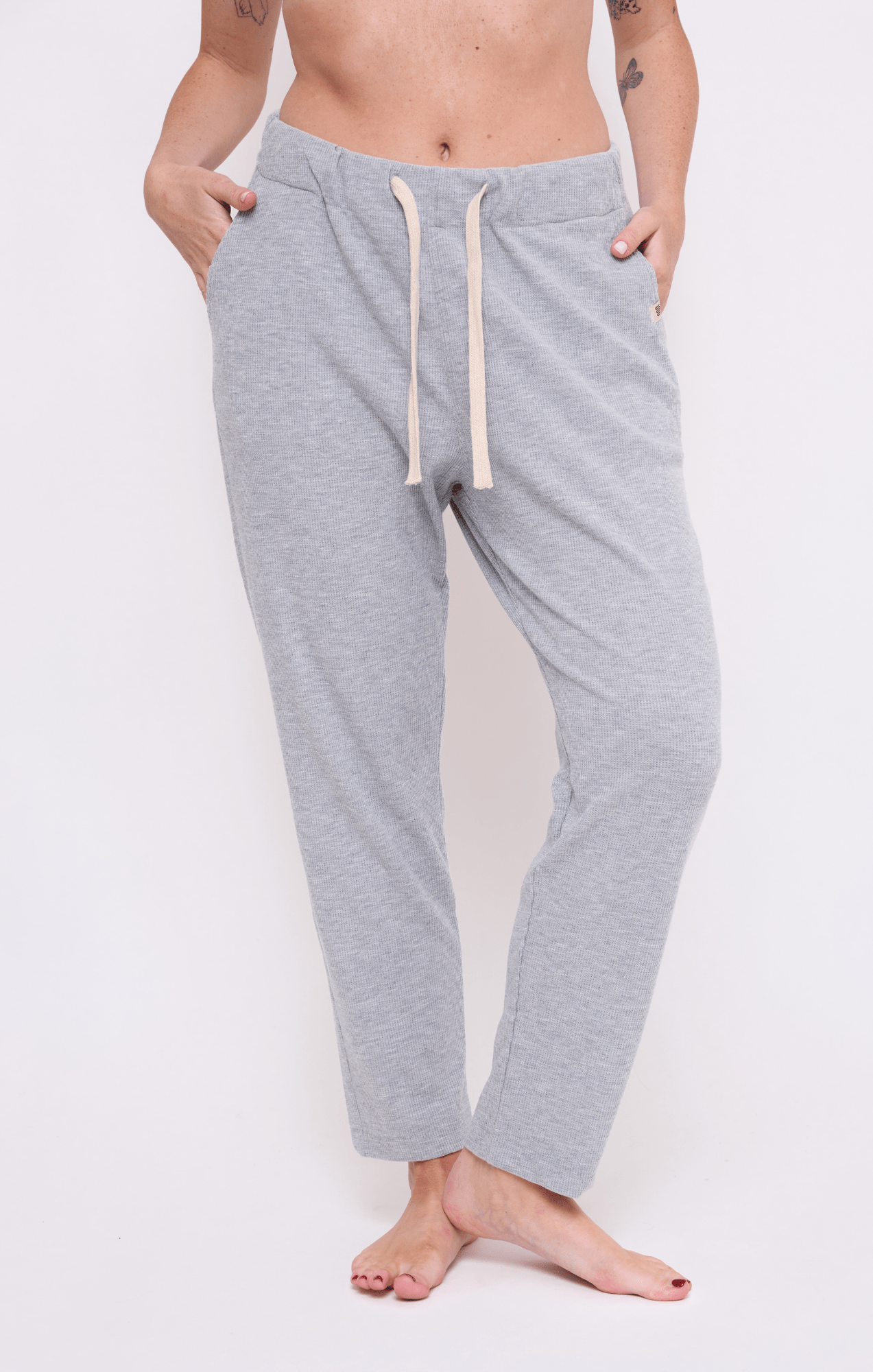 Gray - Waffle Unisex Long Pants - GONSURFING
