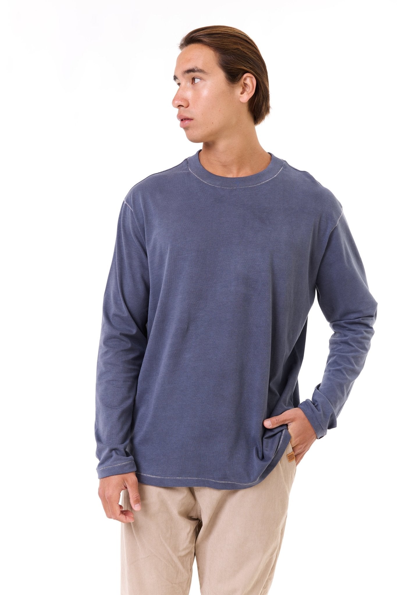 Gray wash - stitches long sleeves - GONSURFING
