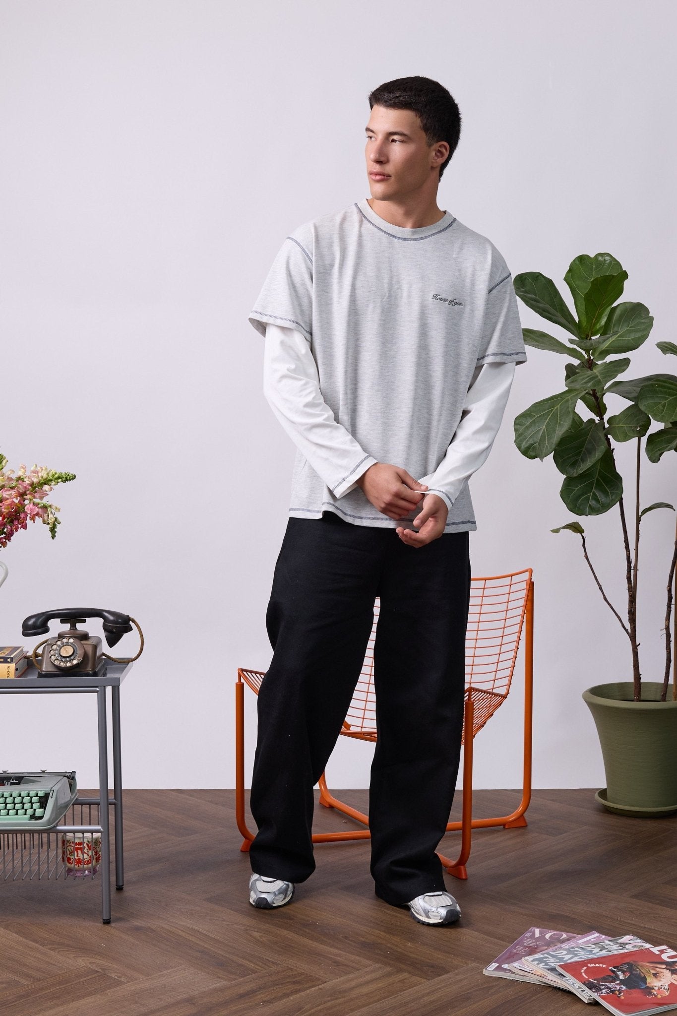 Layer Tee – Gray Stitching - GON