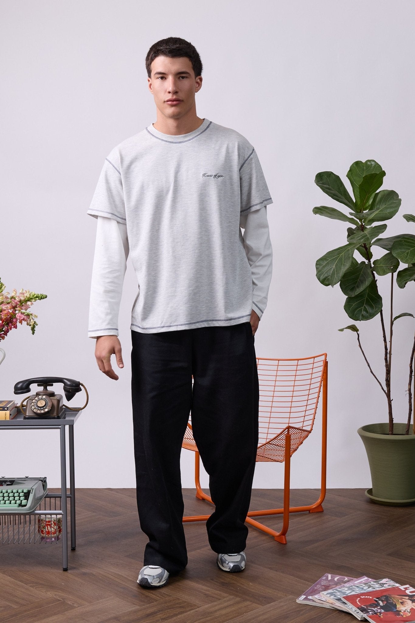 Layer Tee – Gray Stitching - GON