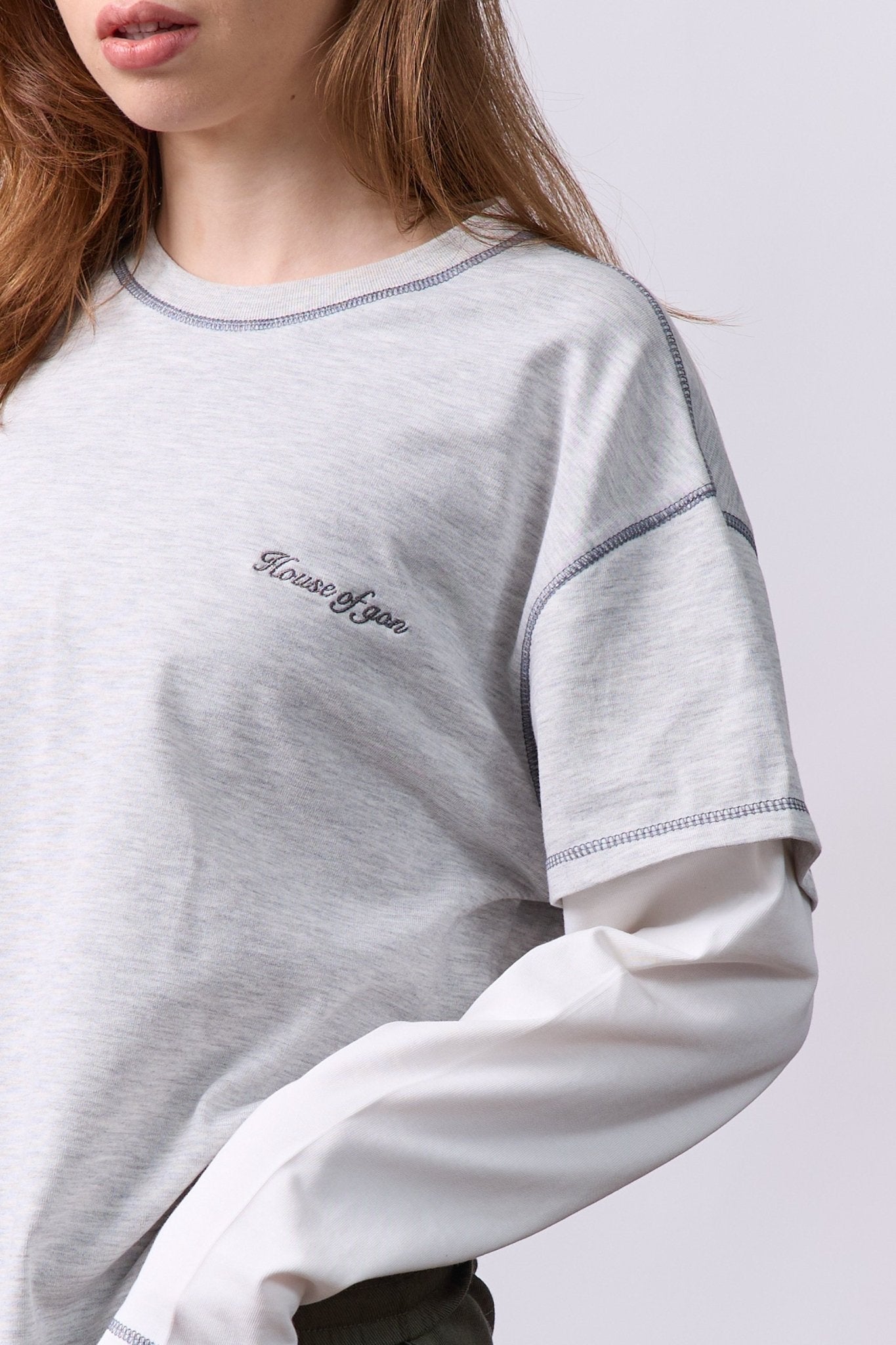 Layer Tee – Gray Stitching - GON