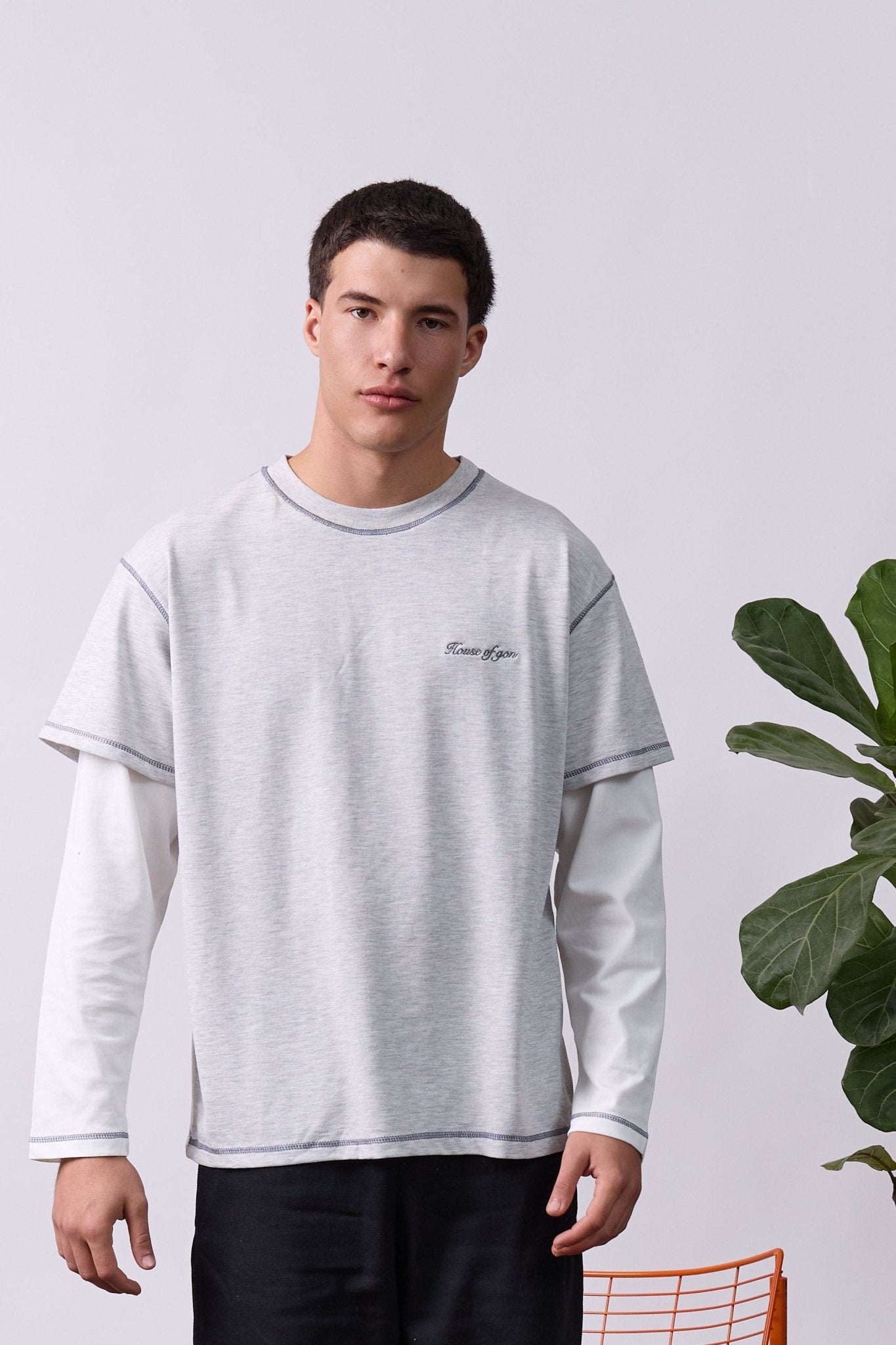 Layer Tee – Gray Stitching - GON