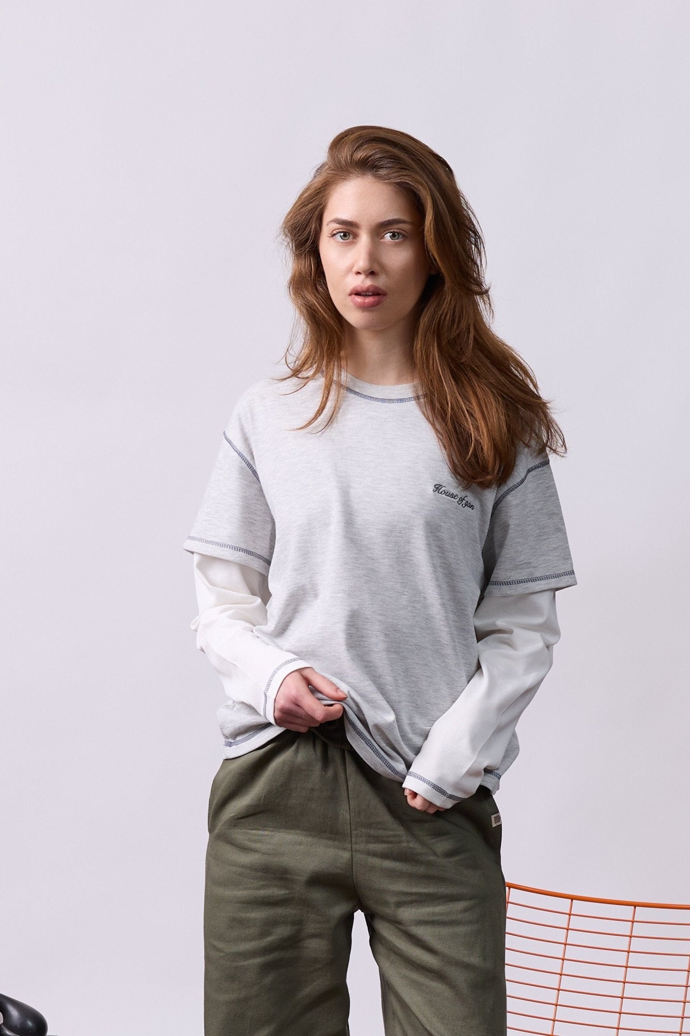 Layer Tee – Gray Stitching - GON
