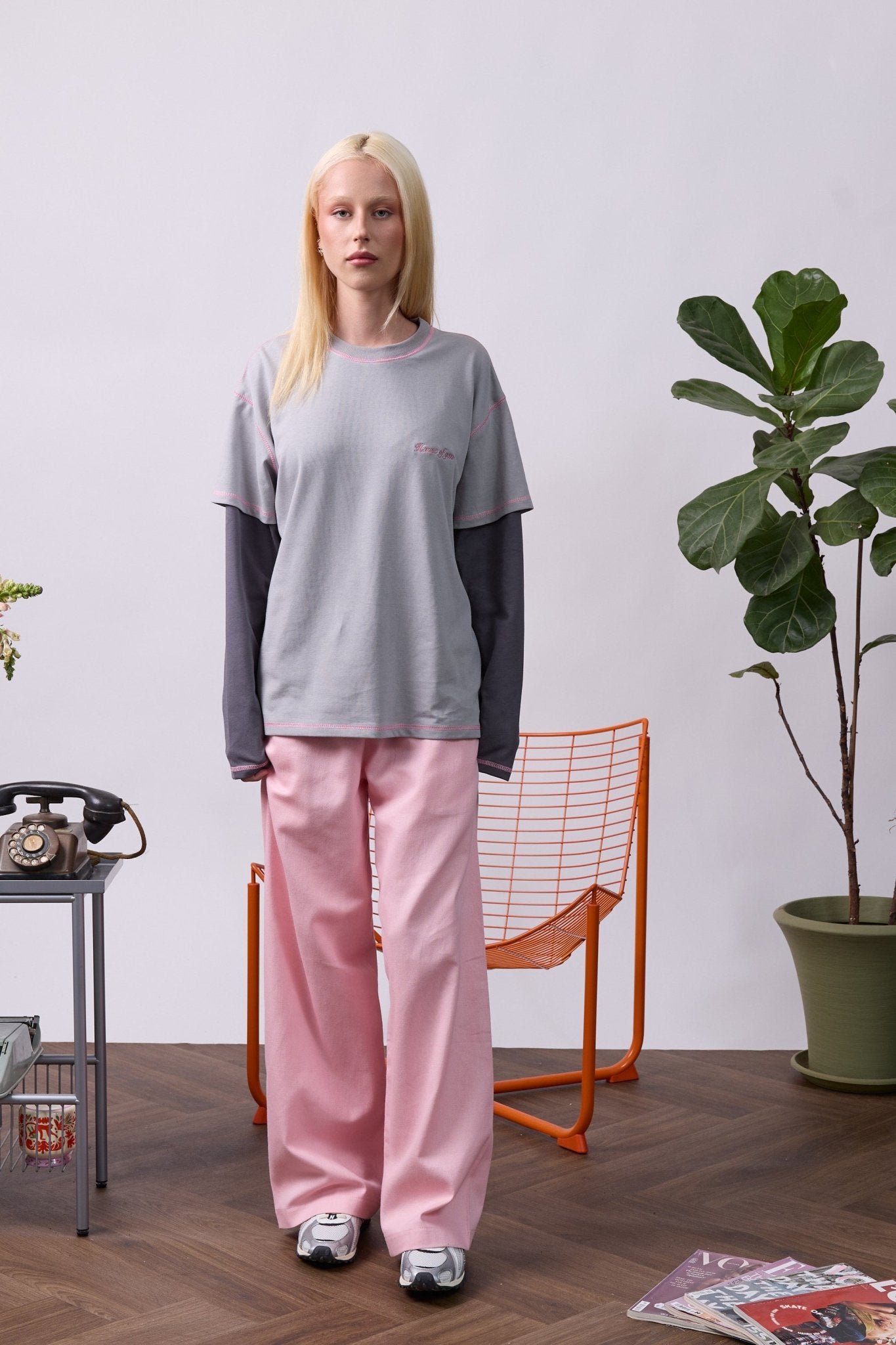 Layer Tee – Pink Stitching - GON