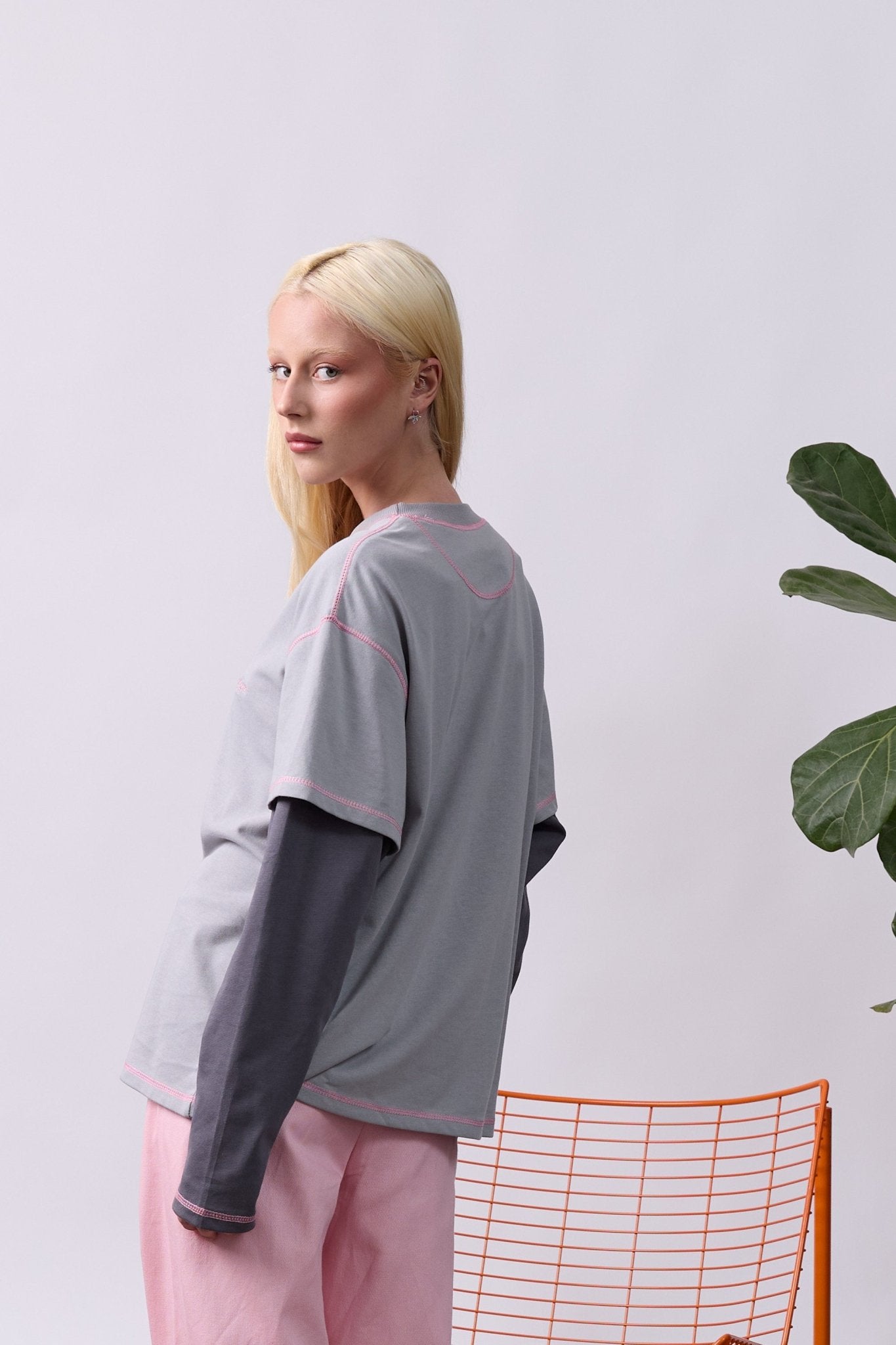 Layer Tee – Pink Stitching - GON