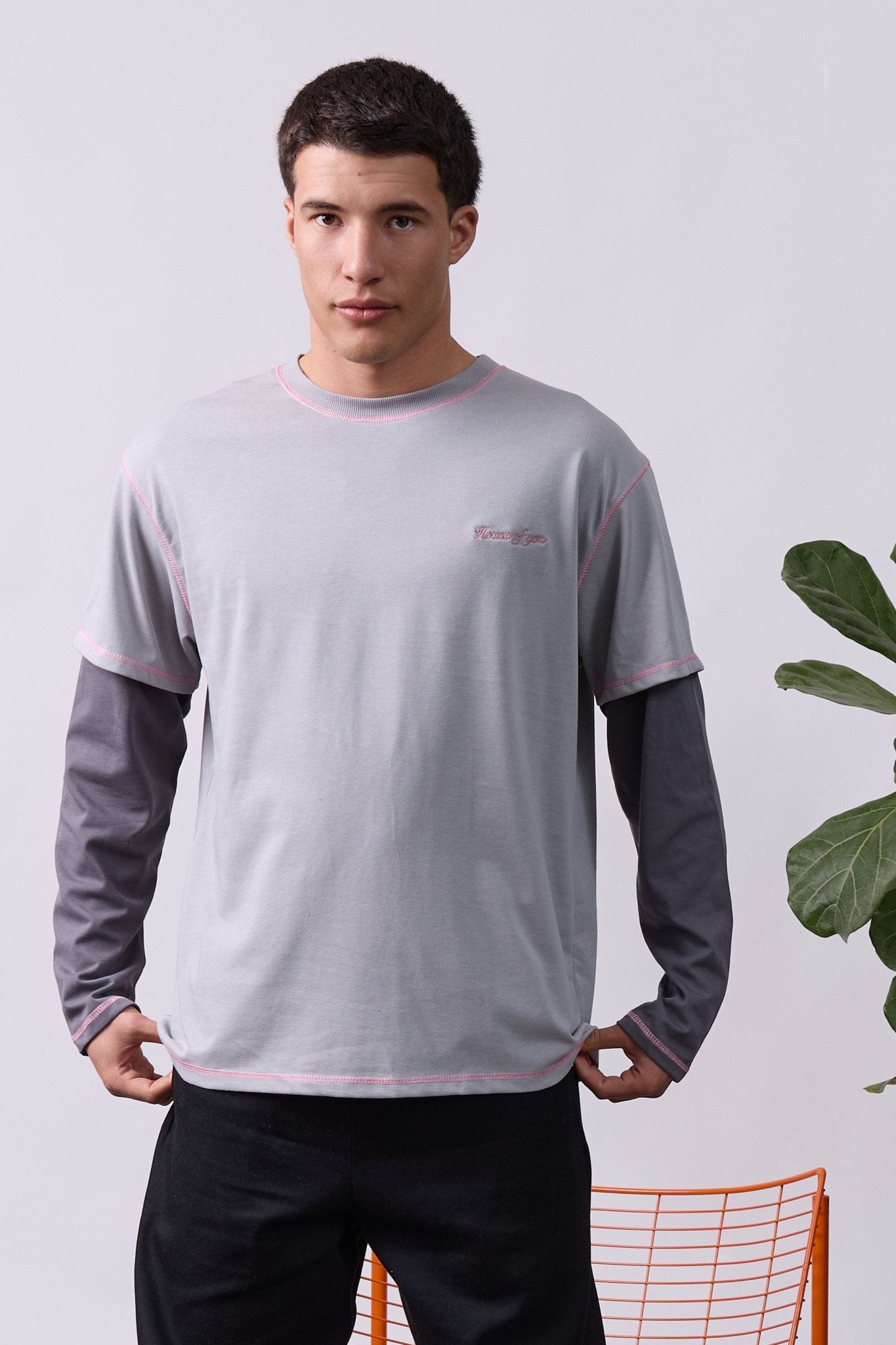Layer Tee – Pink Stitching - GON