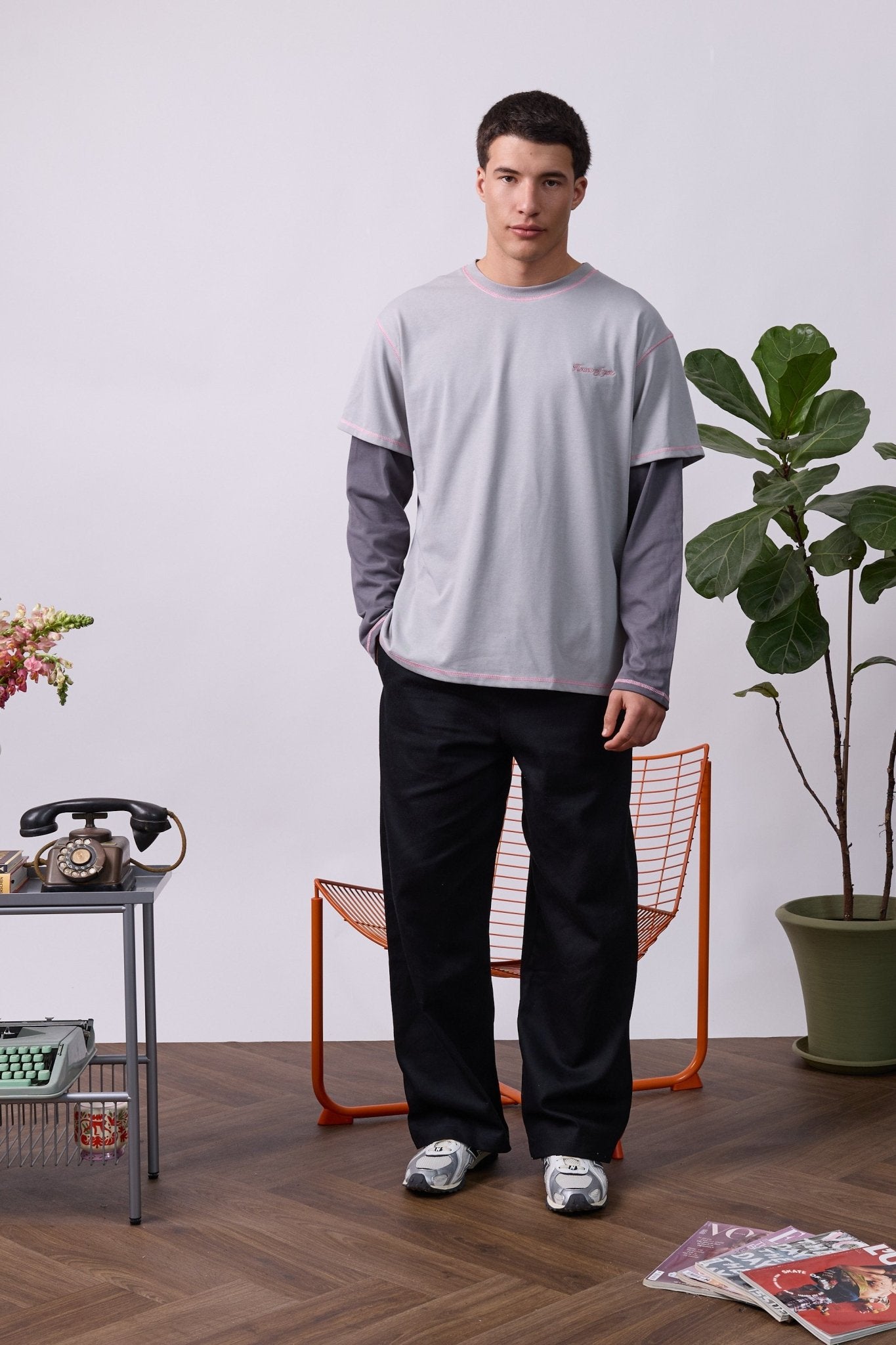 Layer Tee – Pink Stitching - GON