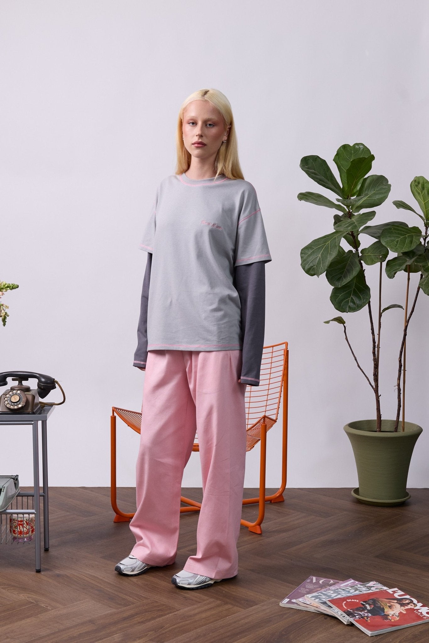 Layer Tee – Pink Stitching - GON