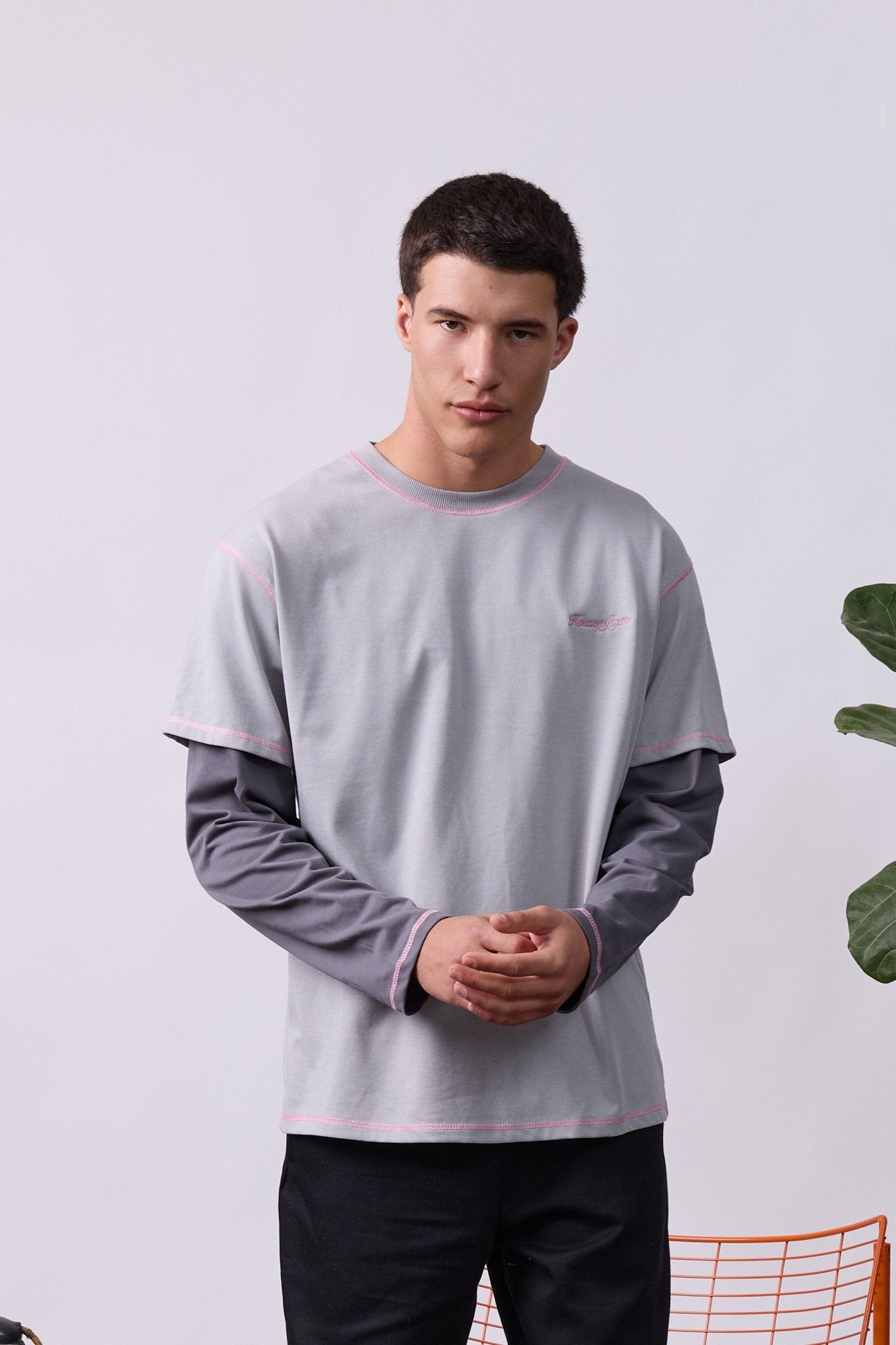 Layer Tee – Pink Stitching - GON