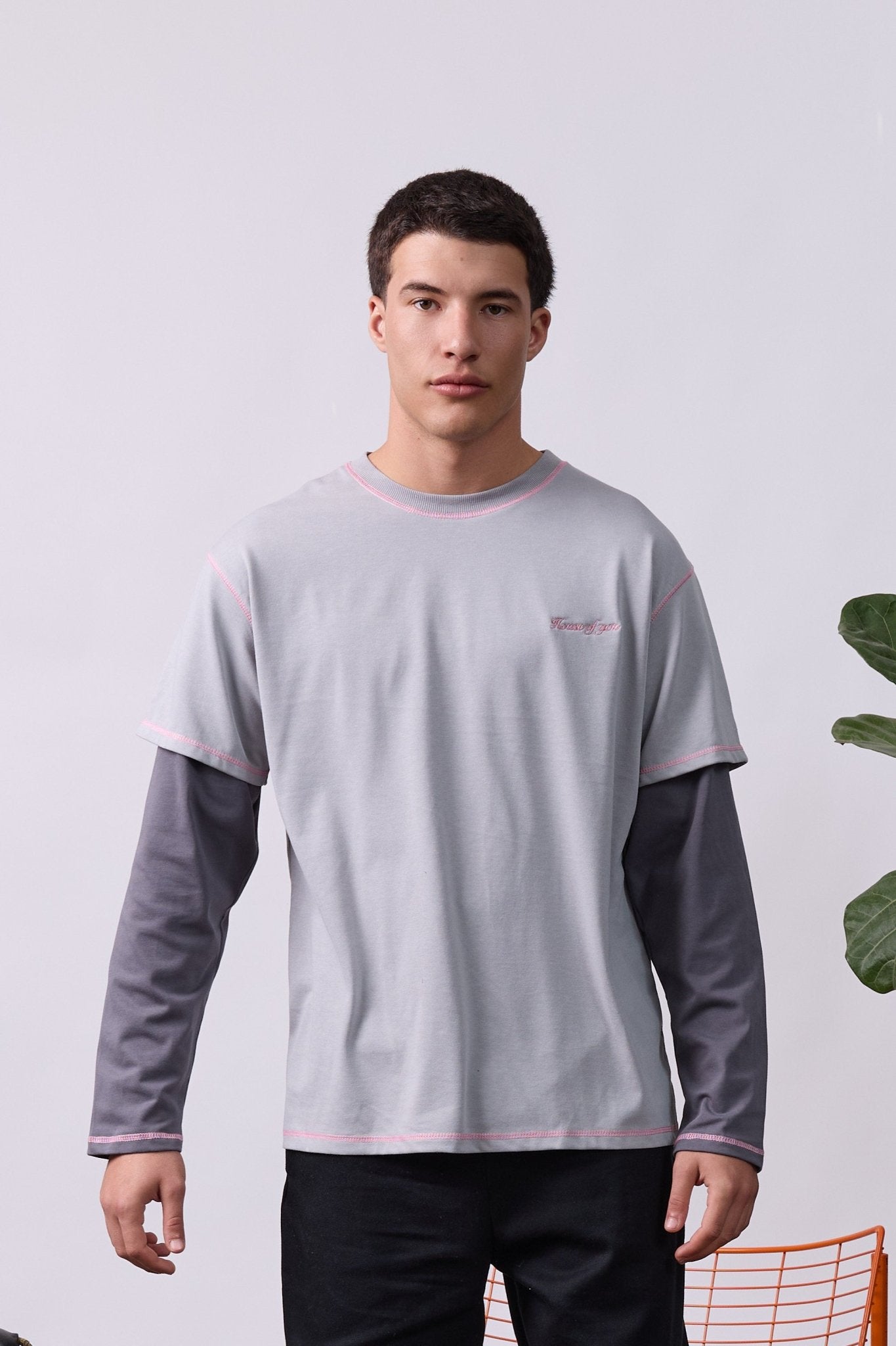 Layer Tee – Pink Stitching - GON