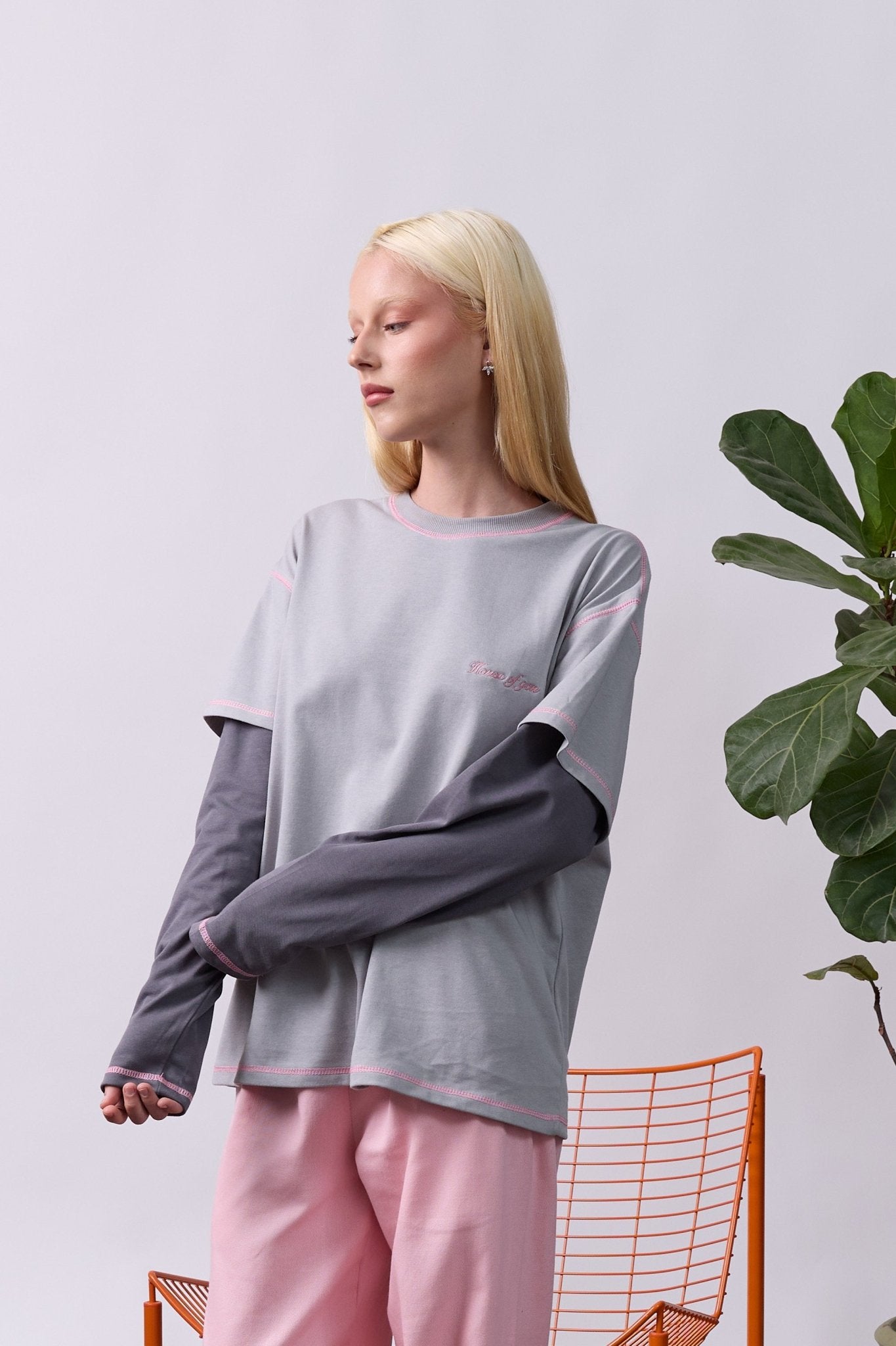 Layer Tee – Pink Stitching - GON