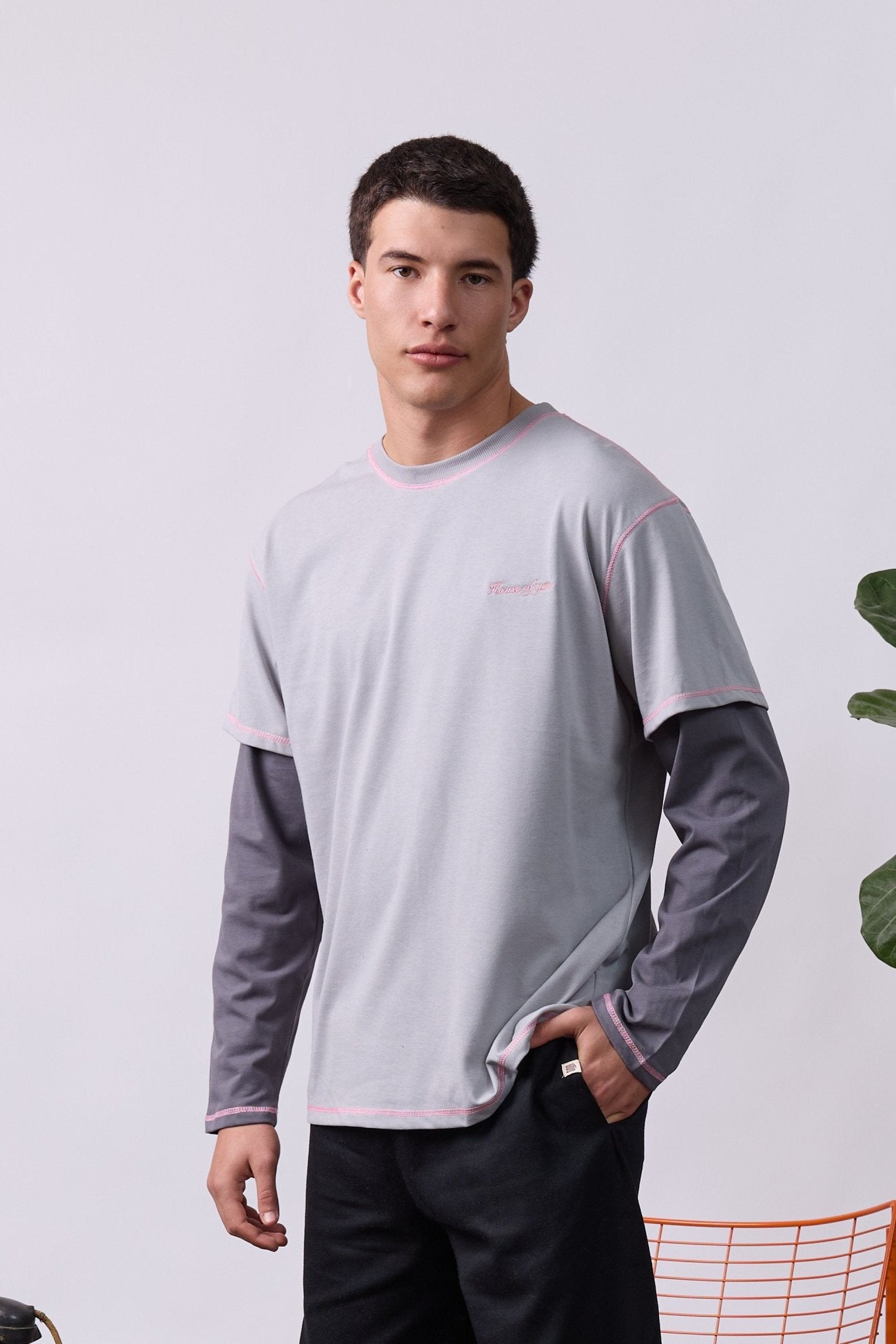 Layer Tee – Pink Stitching - GON