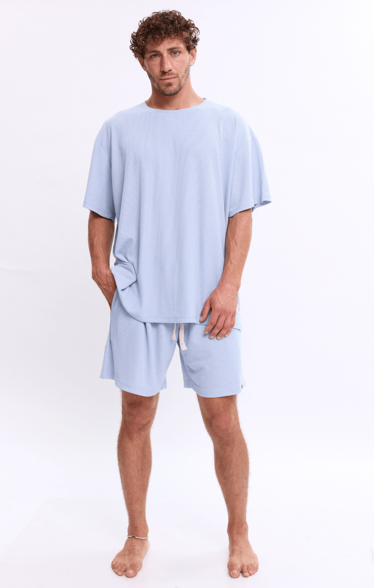 Light Blue - Waffle T-Shirt - GONSURFING