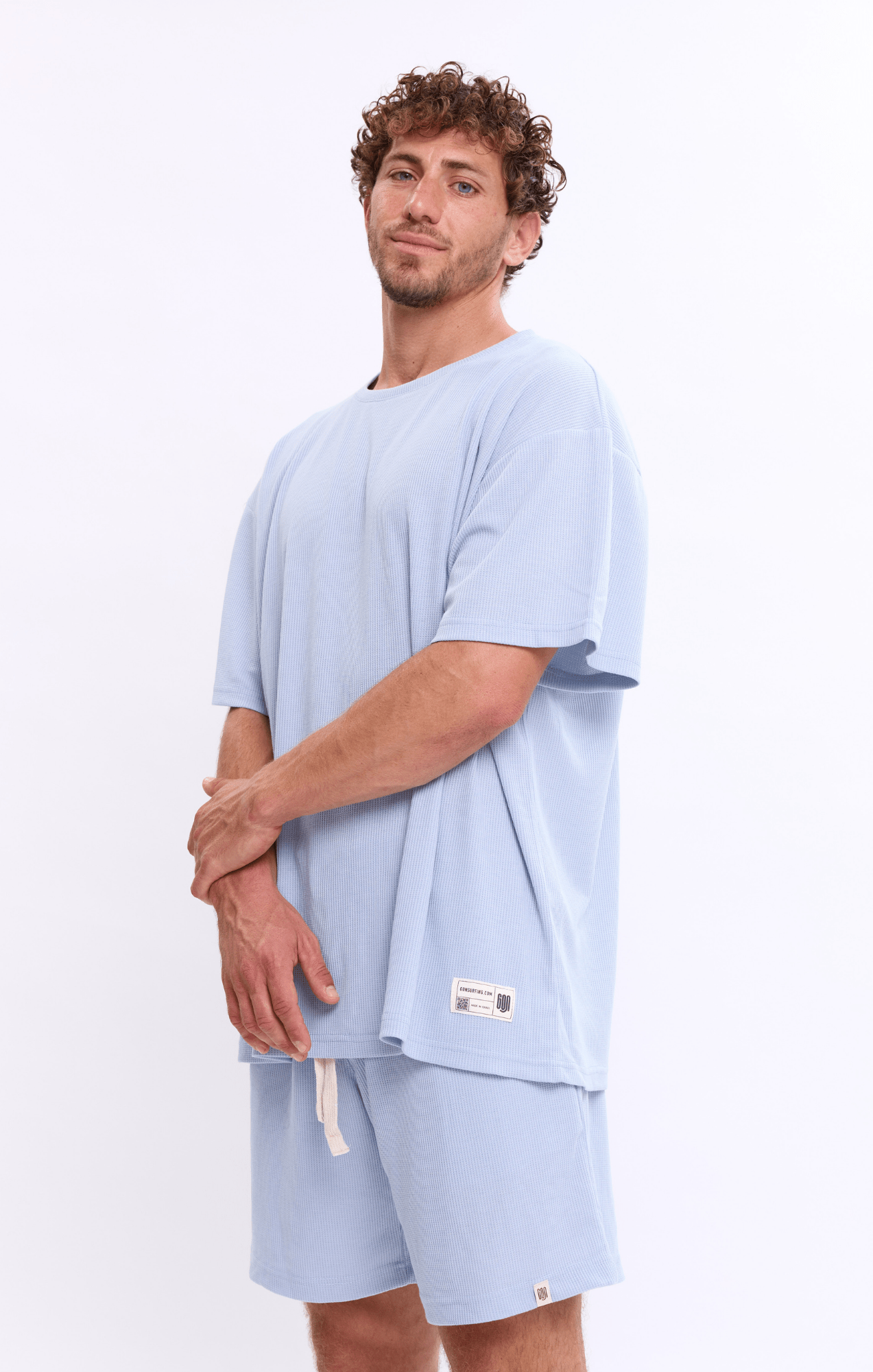 Light Blue - Waffle T-Shirt - GONSURFING