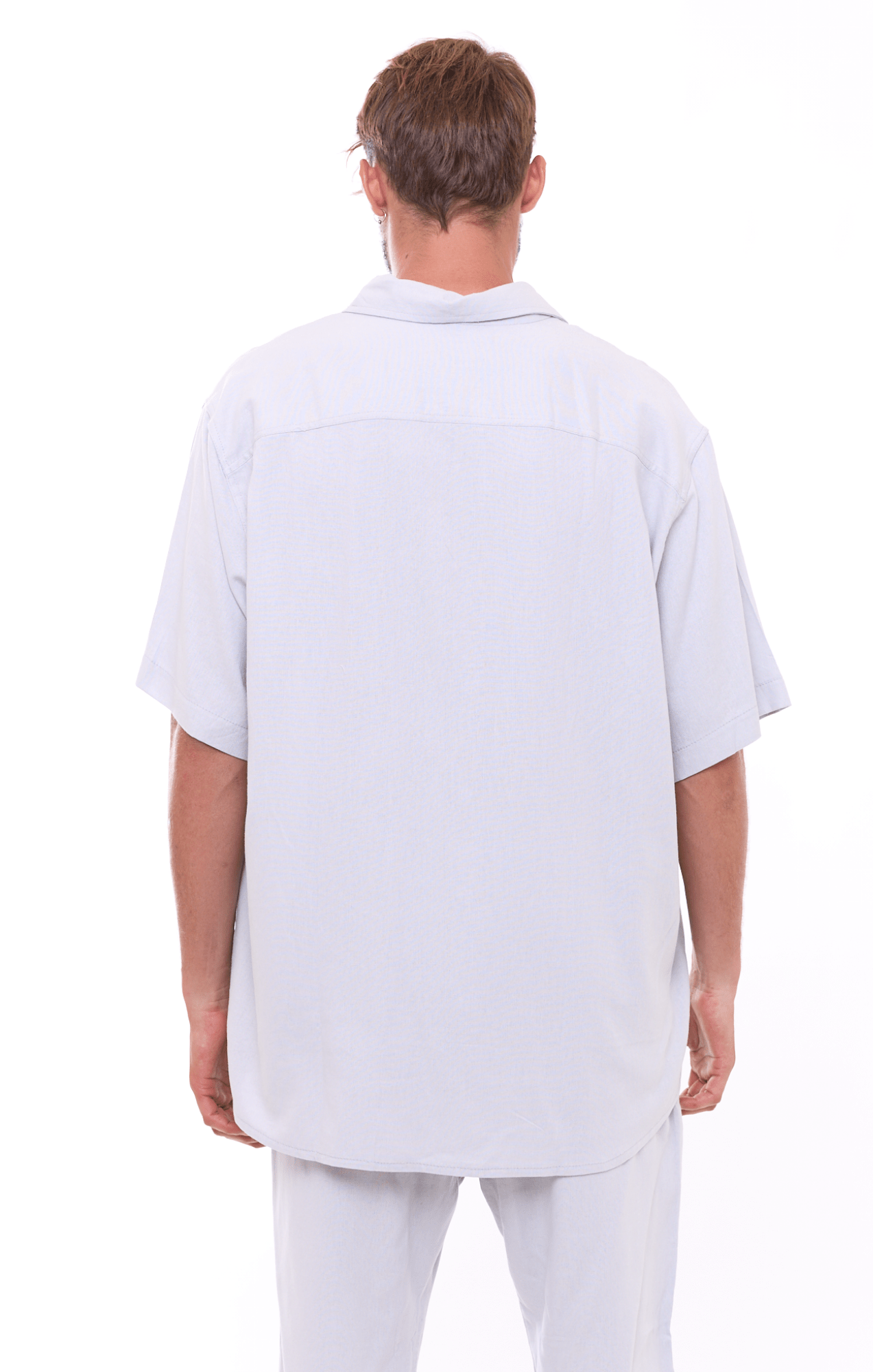 Light Gray - Unisex Oversize Linen Shirt - GONSURFING