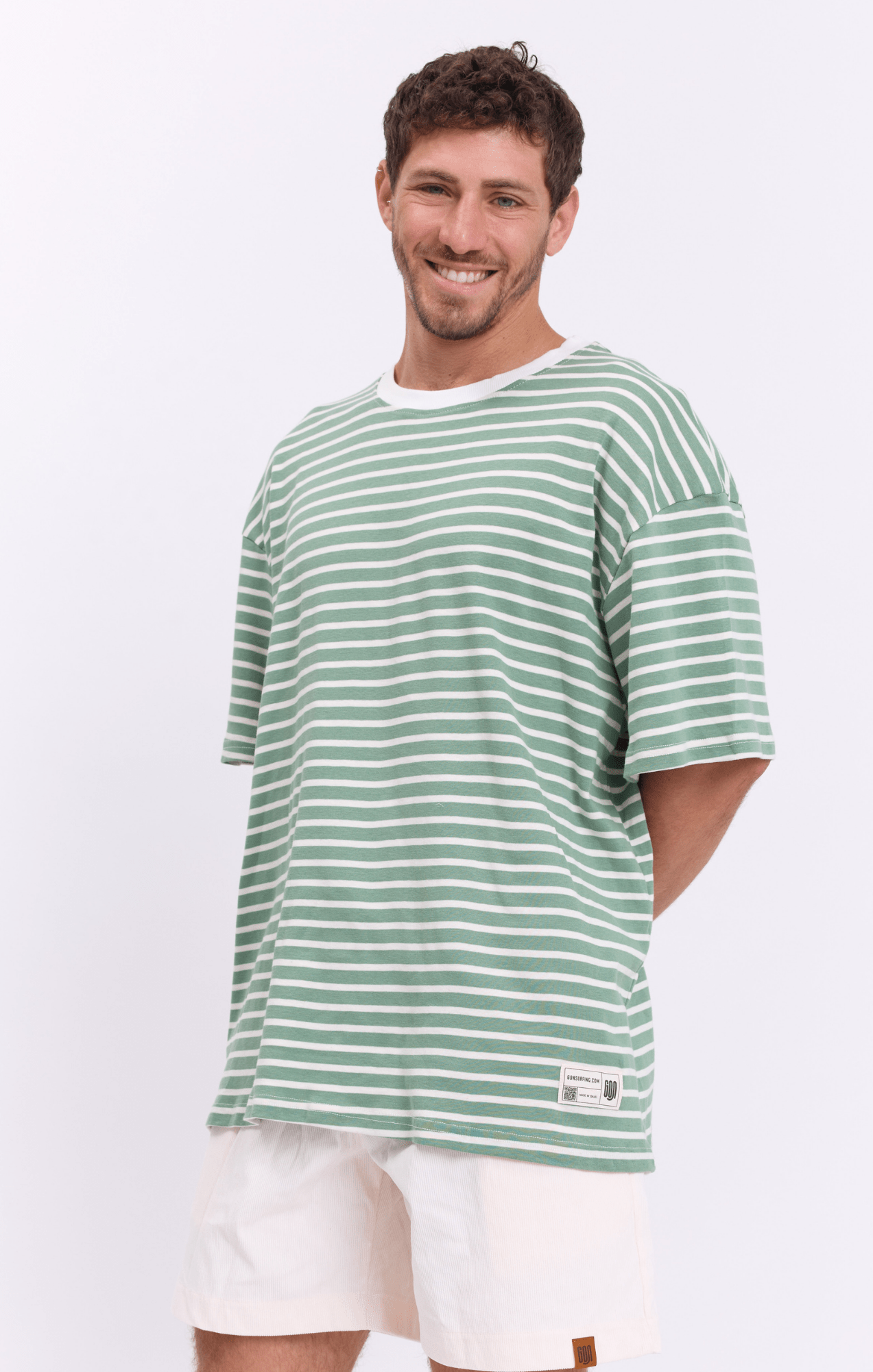 Light Green Stripes - Oversize T-Shirt - GONSURFING