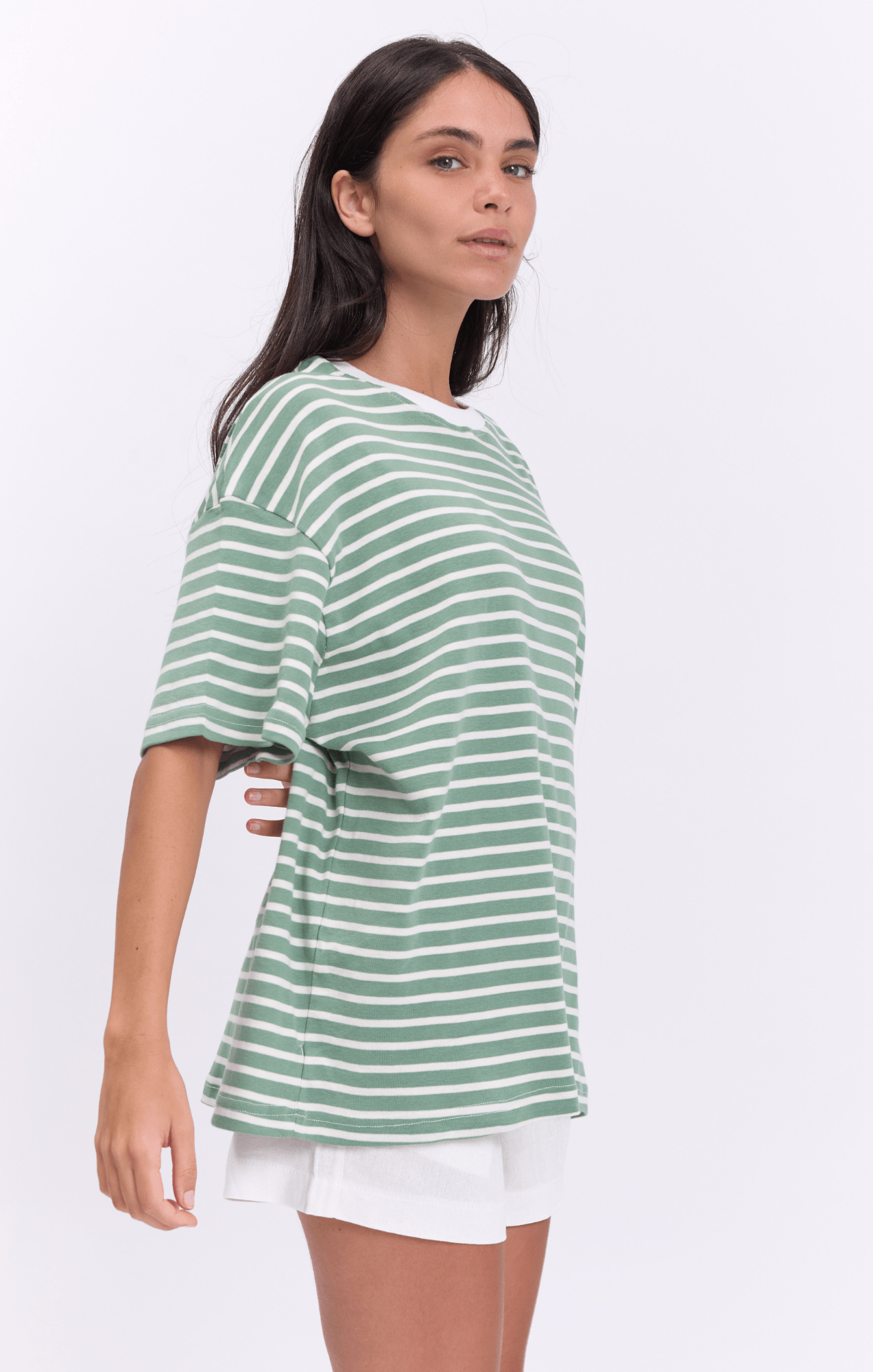 Light Green Stripes - Oversize T-Shirt - GONSURFING