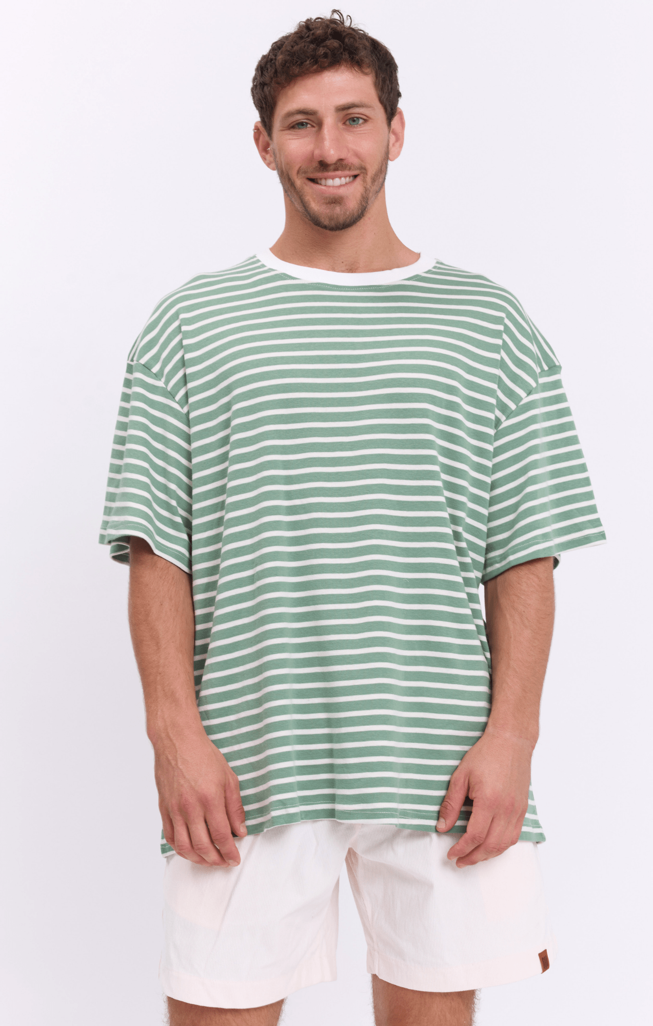 Light Green Stripes - Oversize T-Shirt - GONSURFING