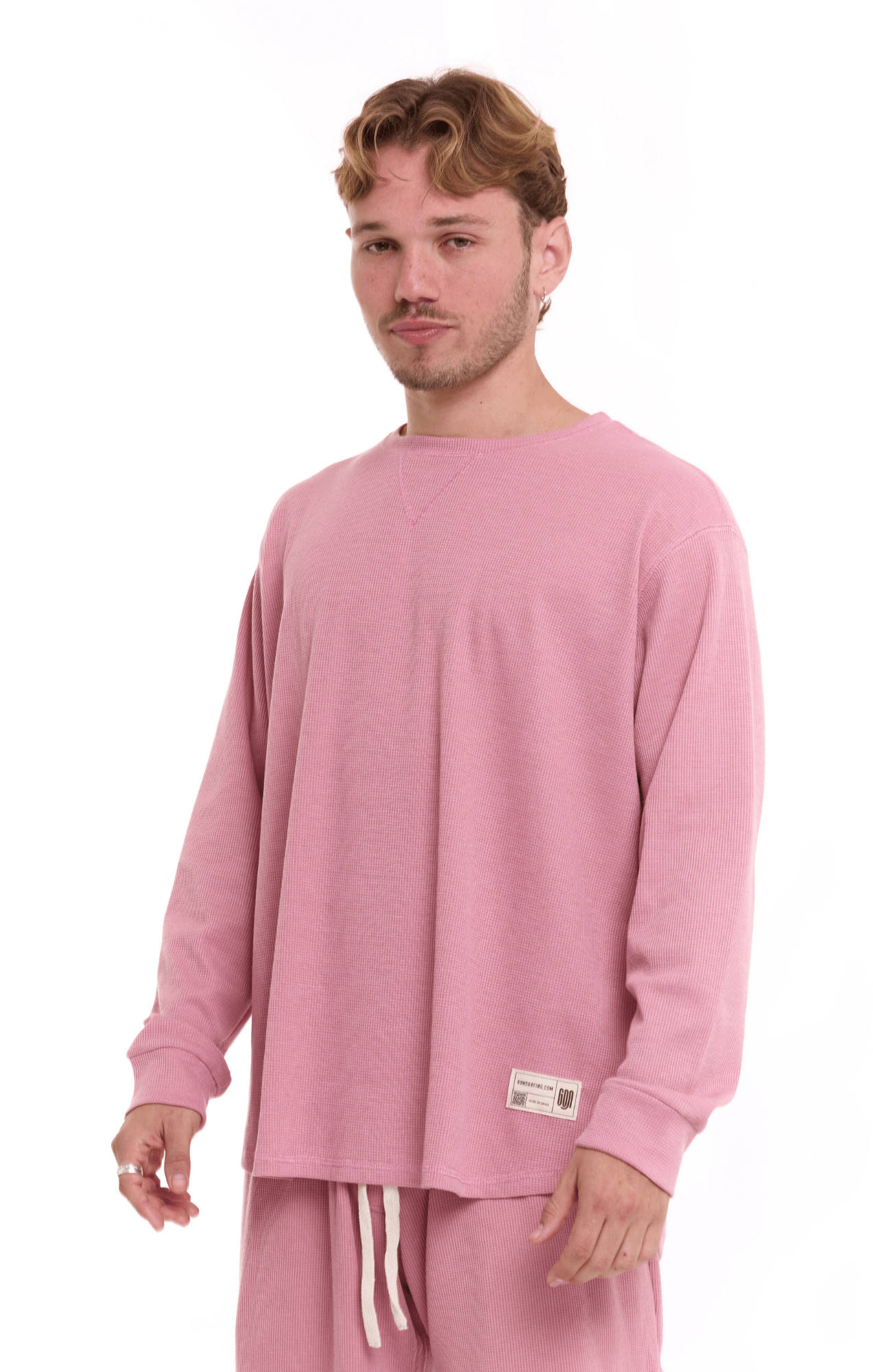 Light Pink - Waffle Long Shirt - GONSURFING
